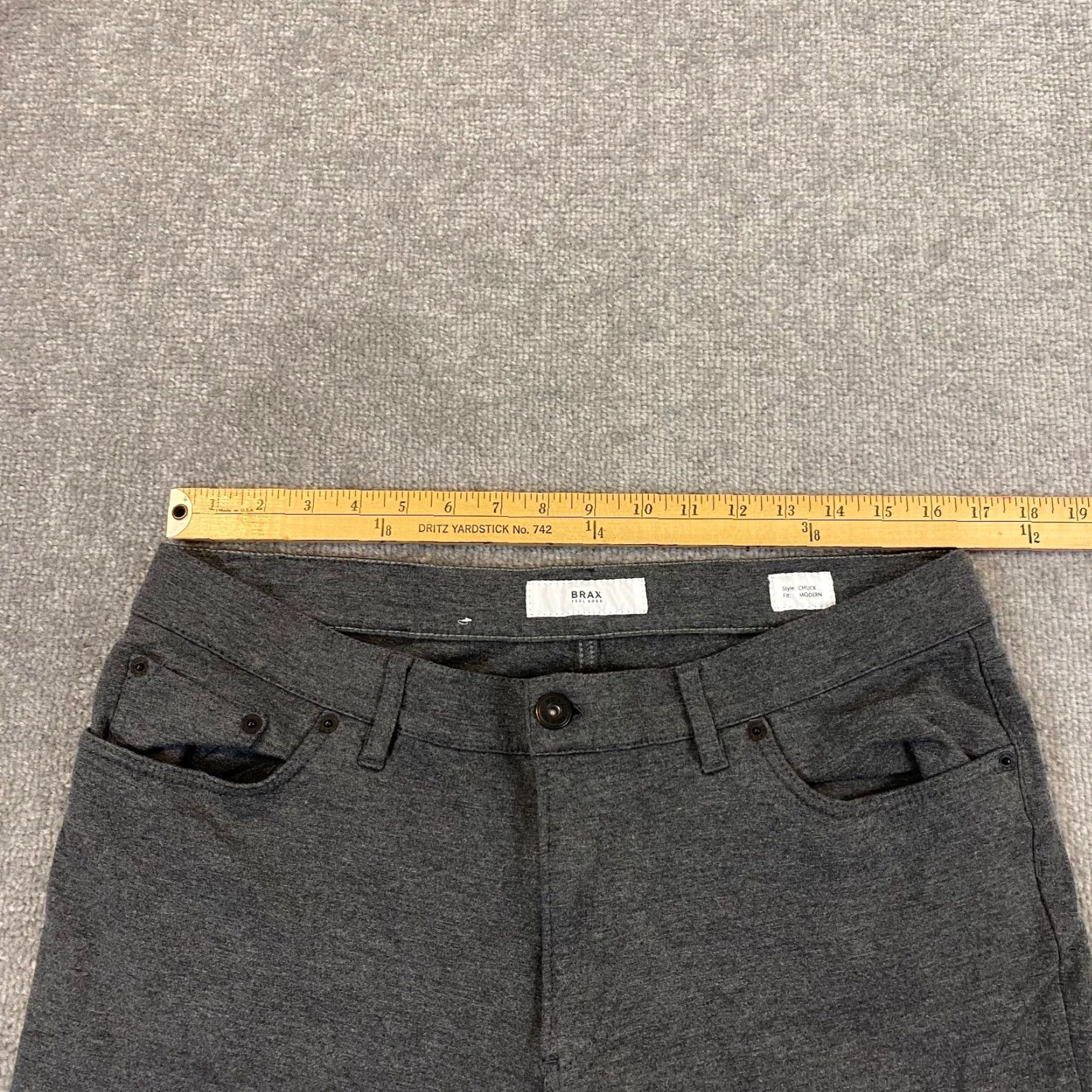 BRAX BRAX Mens Pants Chuck 5-Pocket Straight Chino Trousers Gray 36x32 Regular Waist 34 Inseam Baggy? (No) Size US 36 / EU 52 - 4 Thumbnail