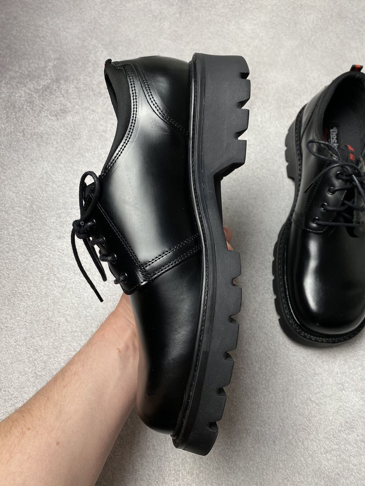 Dockers Dockers Vintage Chunky Black Leather Platform Boots Goth Y2K Size US 10 / EU 43 - 7 Thumbnail
