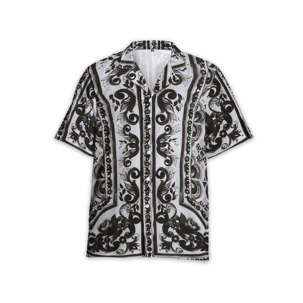Designer Majolica-Print Poplin Martini Shirt Size US M / EU 48-50 / 2 - 1 Thumbnail