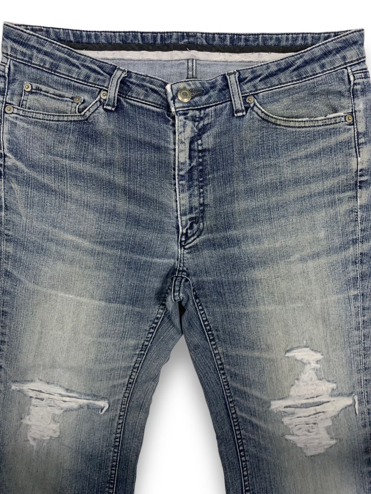 Japanese Brand Vintage Y2K Japanese Brand Frayed Leg Baggy Distressed Jeans Size US 34 / EU 50 - 3 Thumbnail