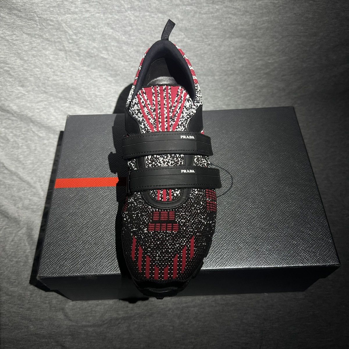 Prada PRADA Crossection Slip-On Knit Red/Black/Grey, Size 10.5 Size US 10.5 / EU 43-44 - 9 Thumbnail