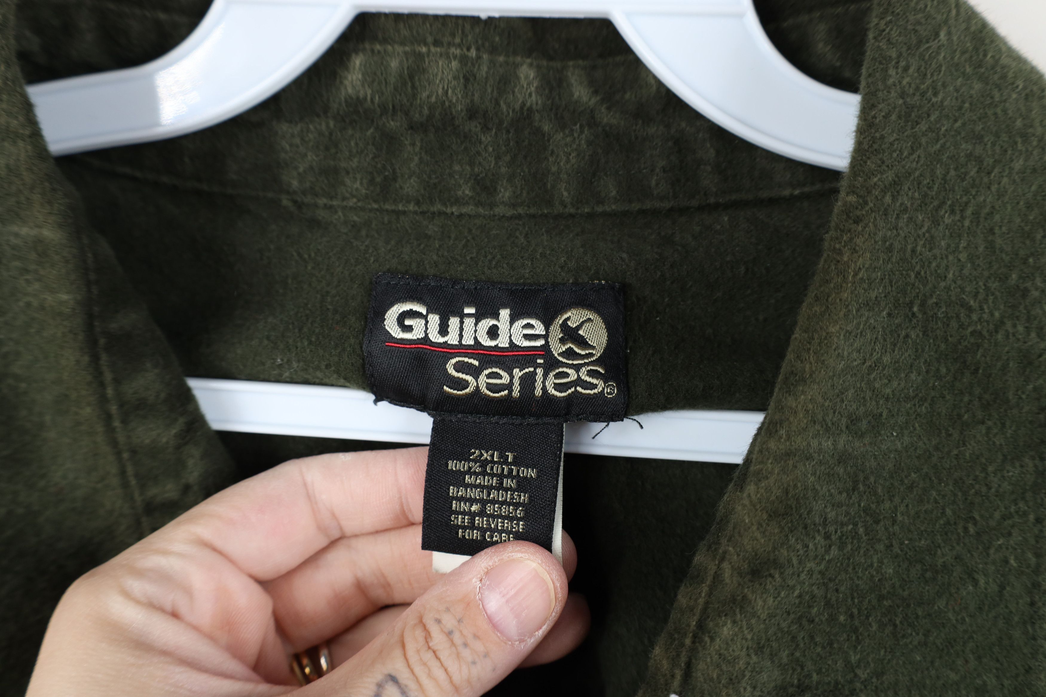 Vintage Vintage 90s Streetwear Chamois Collared Button Shirt Green Size US XXL / EU 58 / 5 - 10 Thumbnail