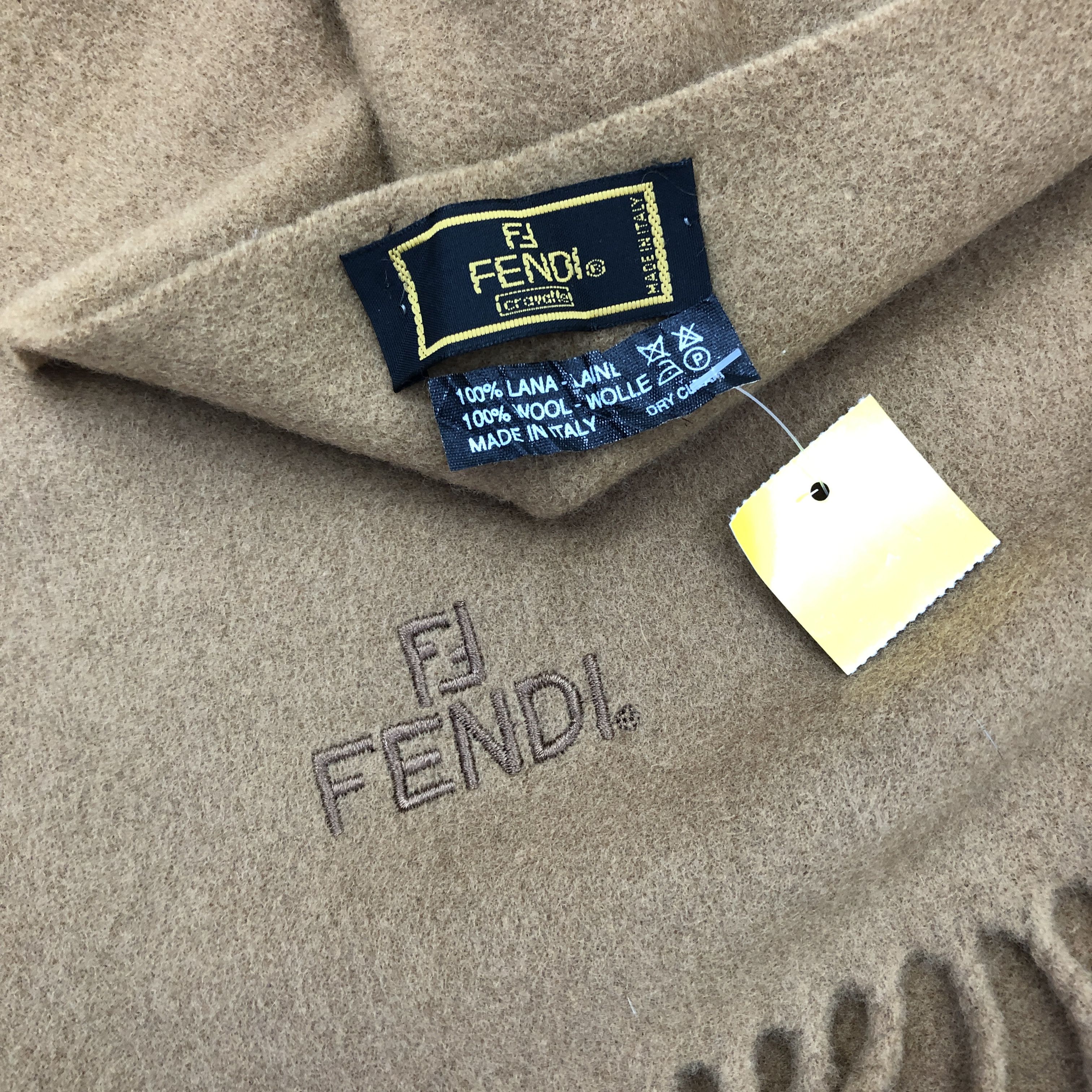 Fendi Vintage Fendi Scarf Muffler Wool Winter Fringe Neck Scarves Size ONE SIZE - 7 Thumbnail