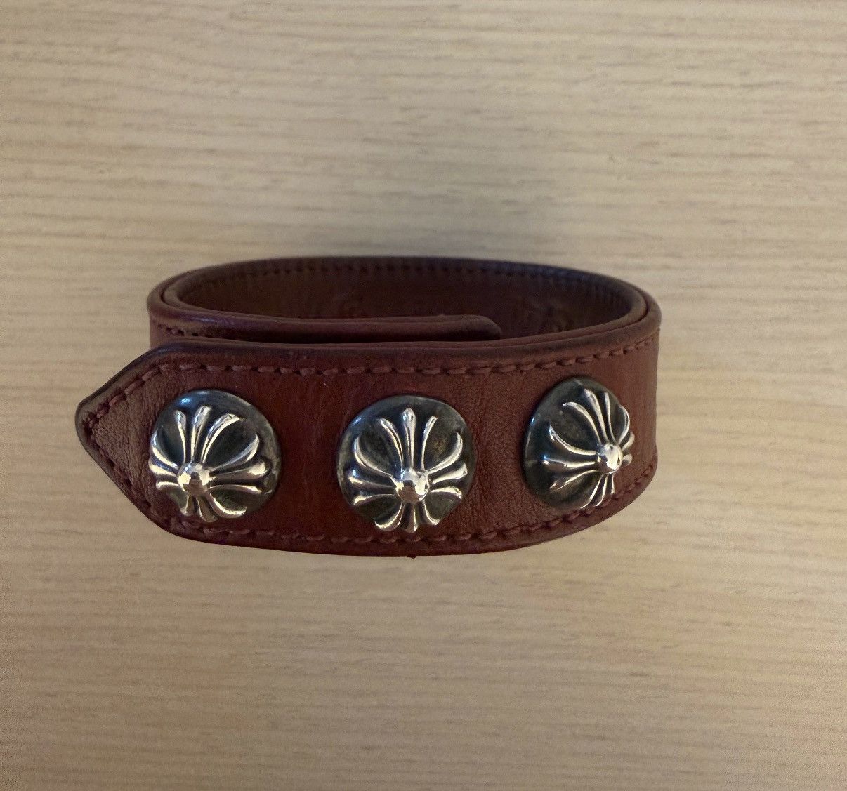 Chrome Hearts Chrome Hearts Cross Leather Bracelet Size ONE SIZE - 1 Thumbnail