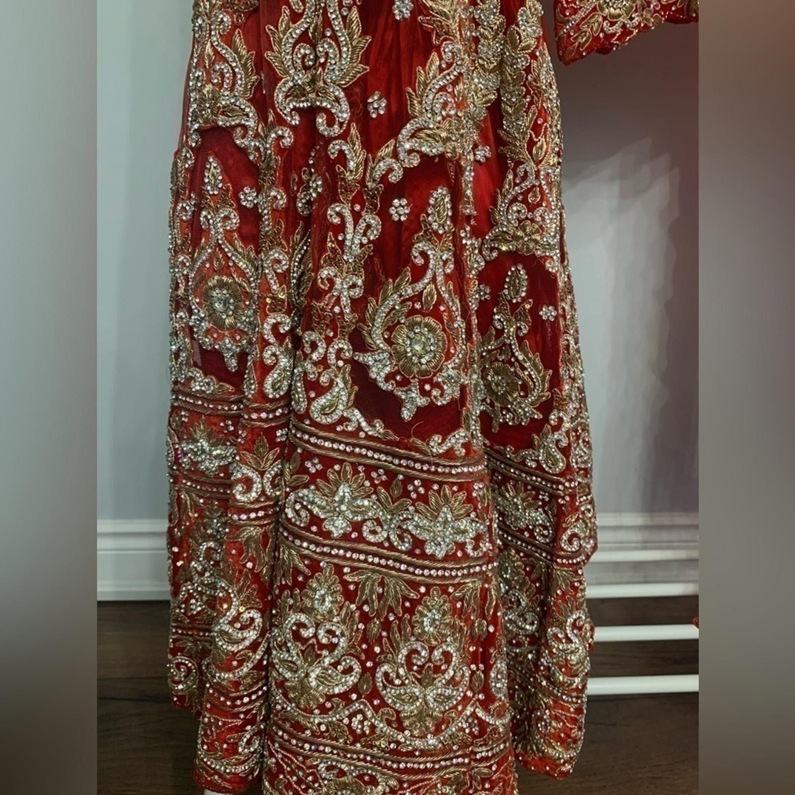 Designer Luxury Bridal Pakistani/ Indian Lehenga w Dupatta Size M / US 6-8 / IT 42-44 - 5 Thumbnail