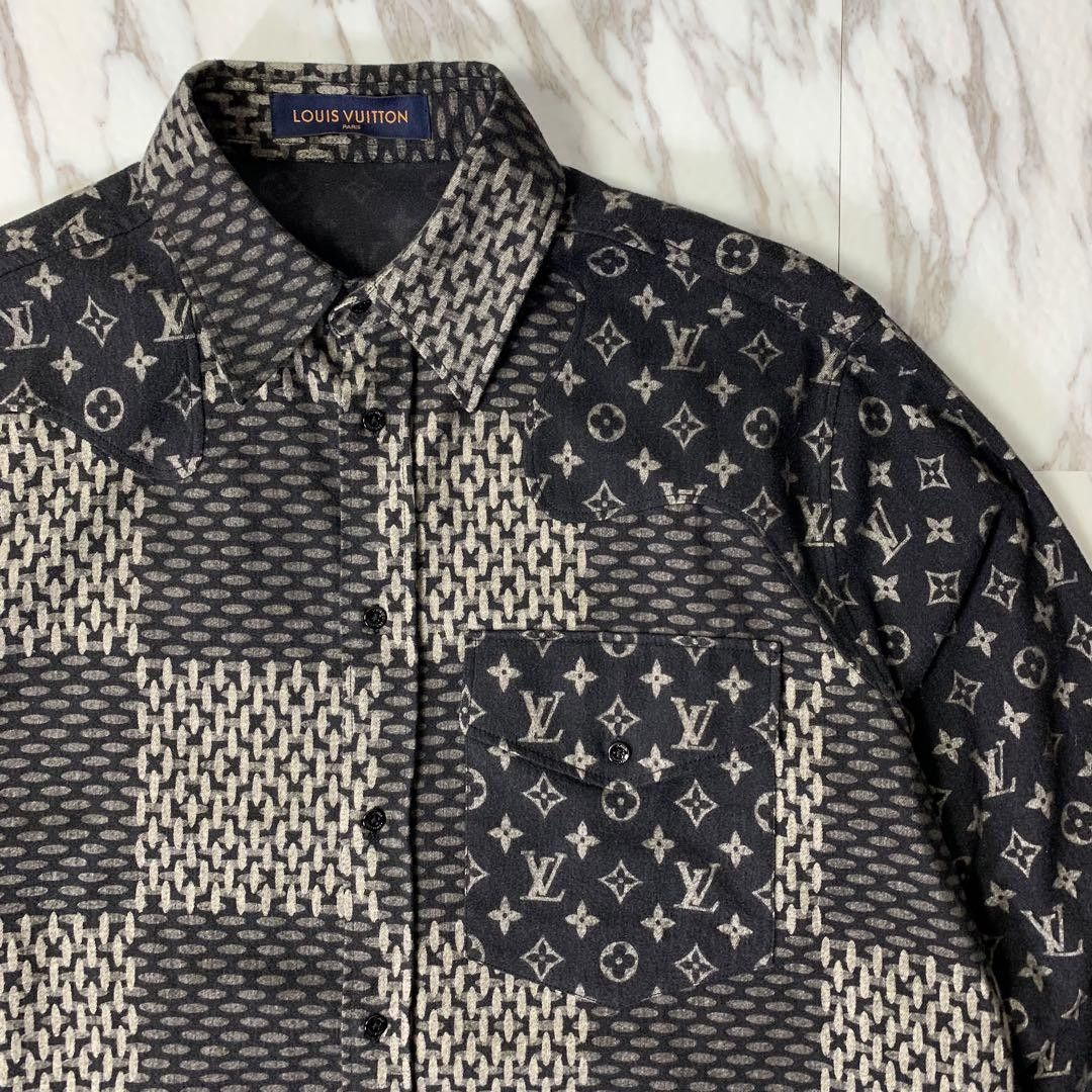 Louis Vuitton × Nigo LOUIS VUITTON x NIGO Monogram Flannel Shirt Black L Size US L / EU 52-54 / 3 - 2 Thumbnail