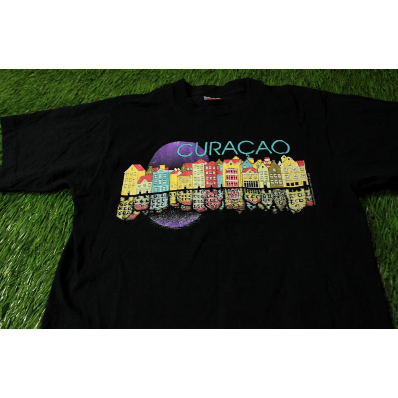 Fruit Of The Loom CURACAO SHIRT JERSEY TEE FRUIT OF THE LOOM ORIGINAL SIZE M MEDIUM BLACK 1991 VINTAGE MEN Shirt Mens Size US M / EU 48-50 / 2 - 2 Thumbnail