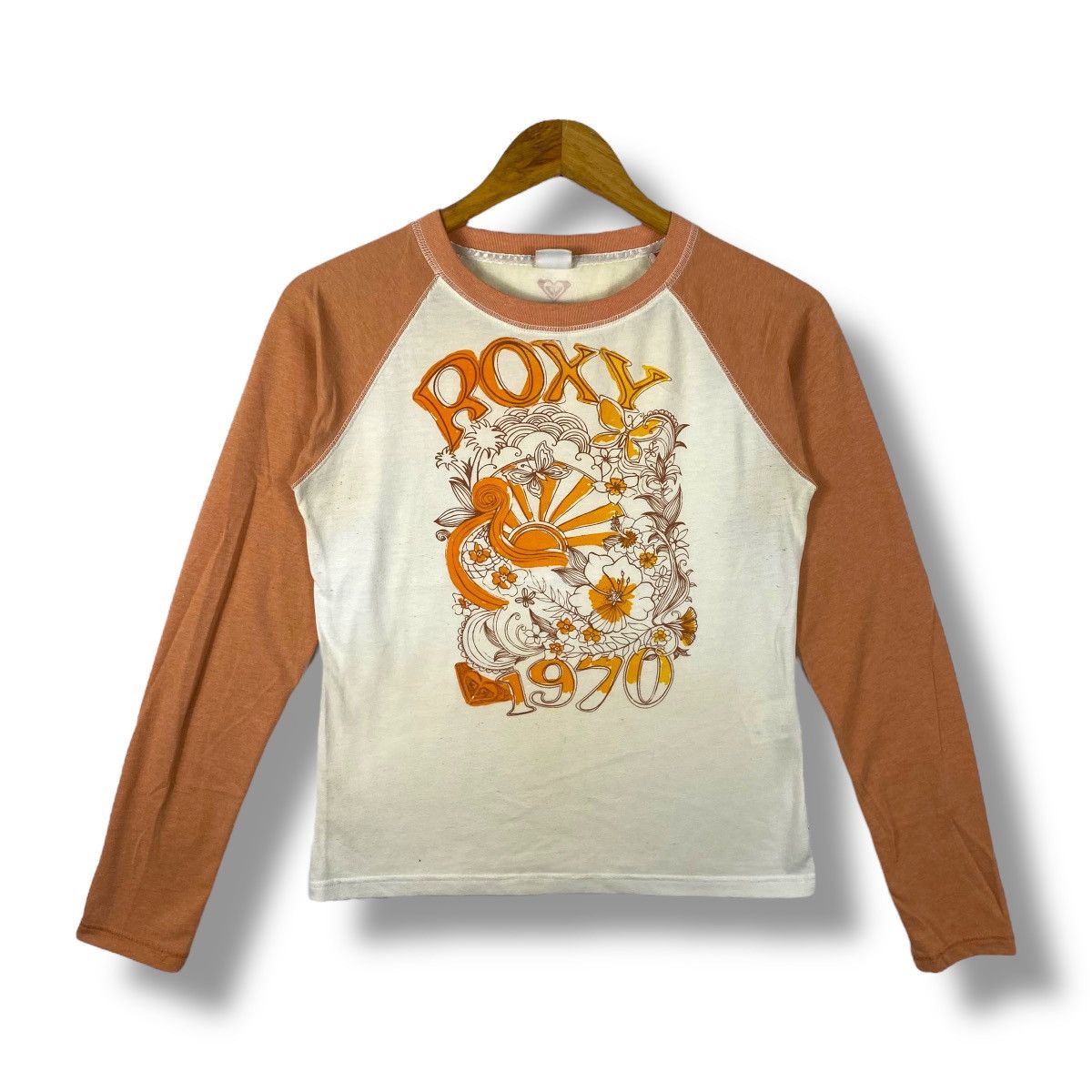 Billabong ROXY Hawaiian Floral Graphic Longsleeve Women Tops Tee Shirt Size L / US 10 / IT 46 - 1 Thumbnail