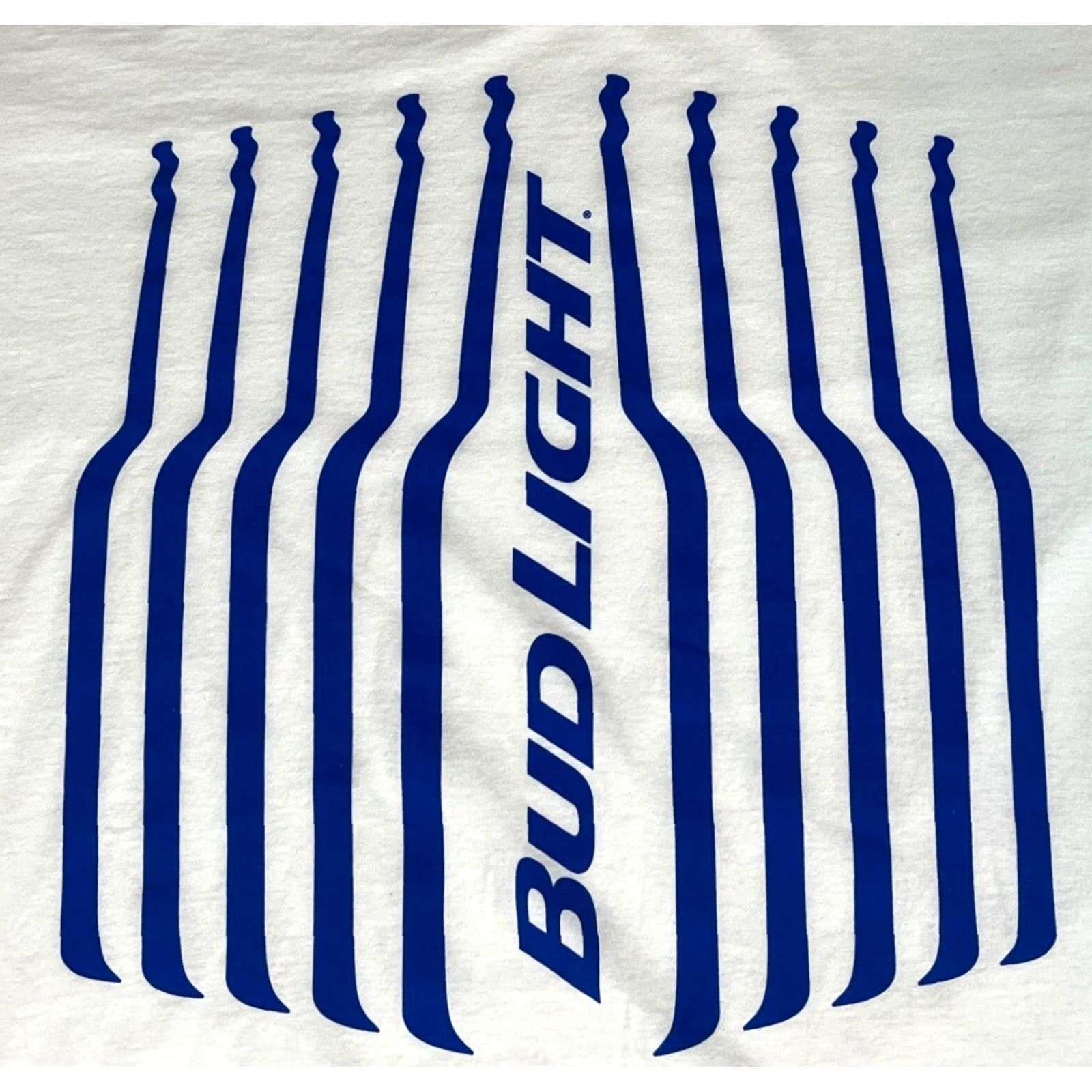 Hanes Bud Light Promo T-Shirt Bottles Graphic Sz XL Hanes Men White Cotton Crew Neck Short Sleeve Vintage/Pre-owned Shirt XL Mens Size US XL / EU 56 / 4 - 3 Thumbnail