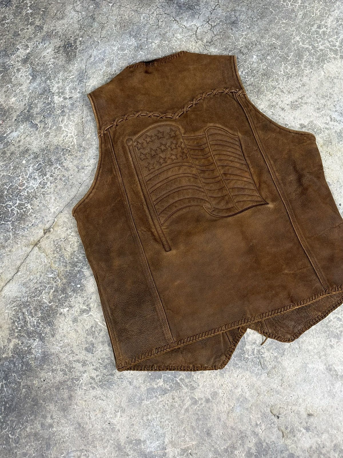 Vintage Vintage Western Biker American flag Vest Size US L / EU 52-54 / 3 - 3 Thumbnail