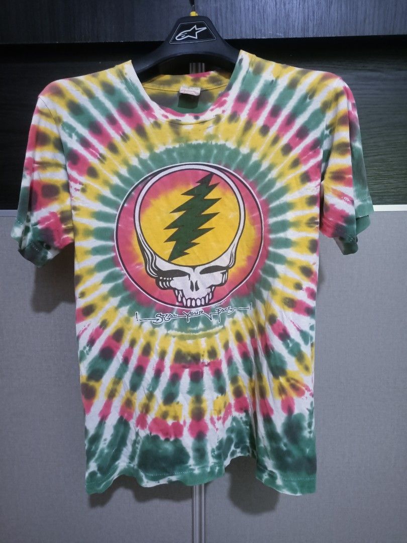 Grateful Dead Vintage 80s Grateful Dead Steal Your Face Tie Dye Size US M / EU 48-50 / 2 - 1 Thumbnail