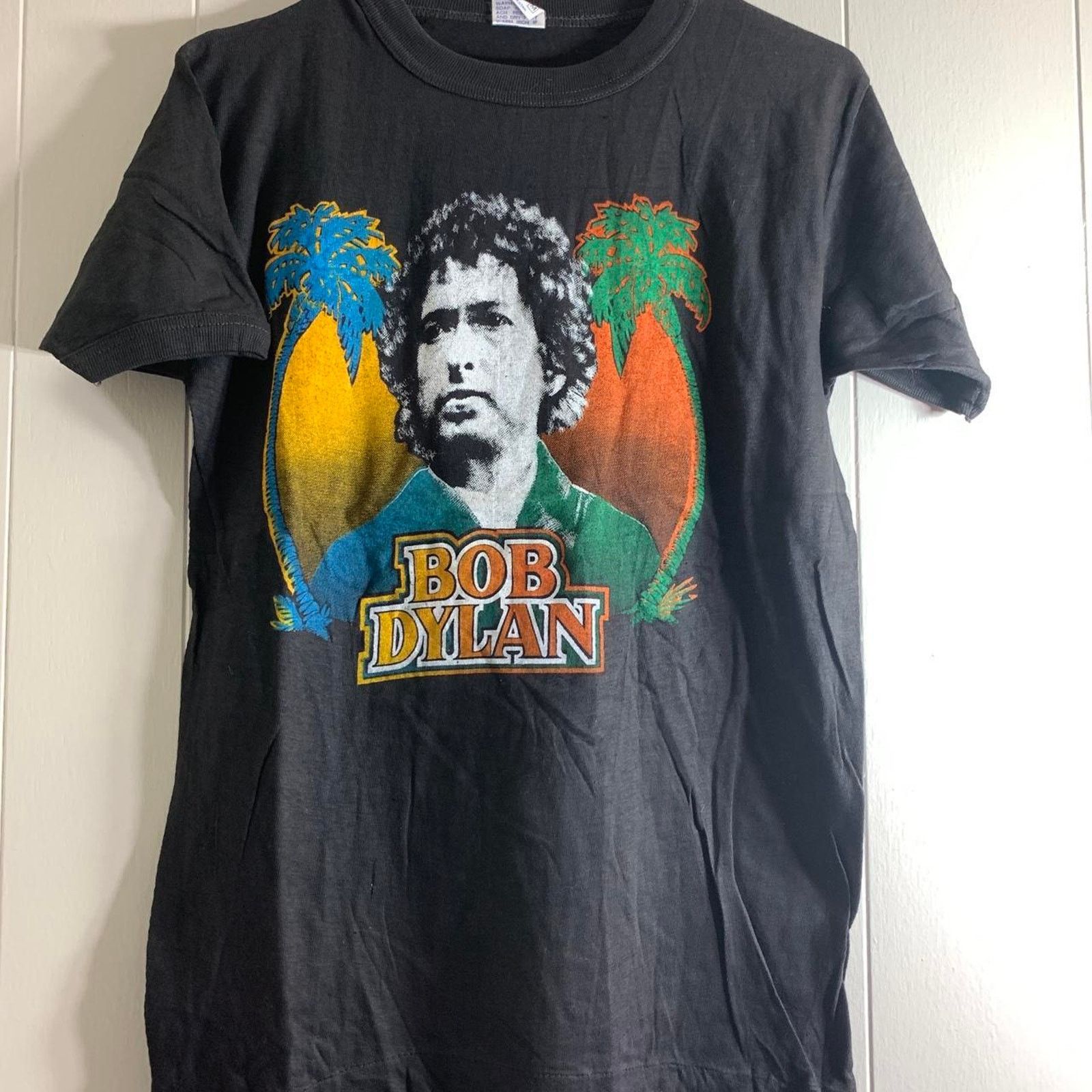 Vintage 70s BOB DYLAN single stitch double sided graphic tee shirt M Size US M / EU 48-50 / 2 - 3 Thumbnail