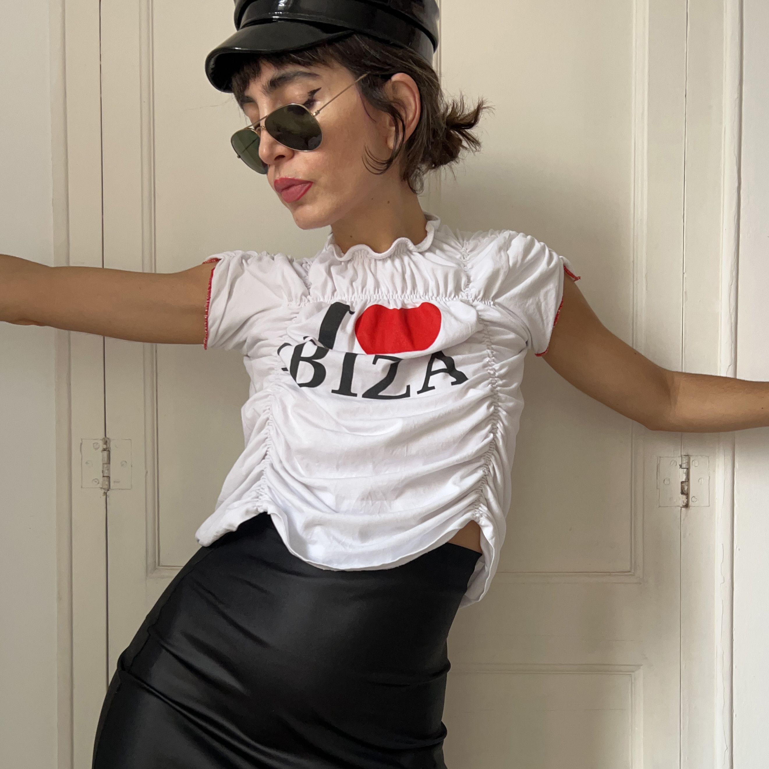 Custommade Reworked I Love Ibiza Ruched Tee Size M / US 6-8 / IT 42-44 - 4 Thumbnail