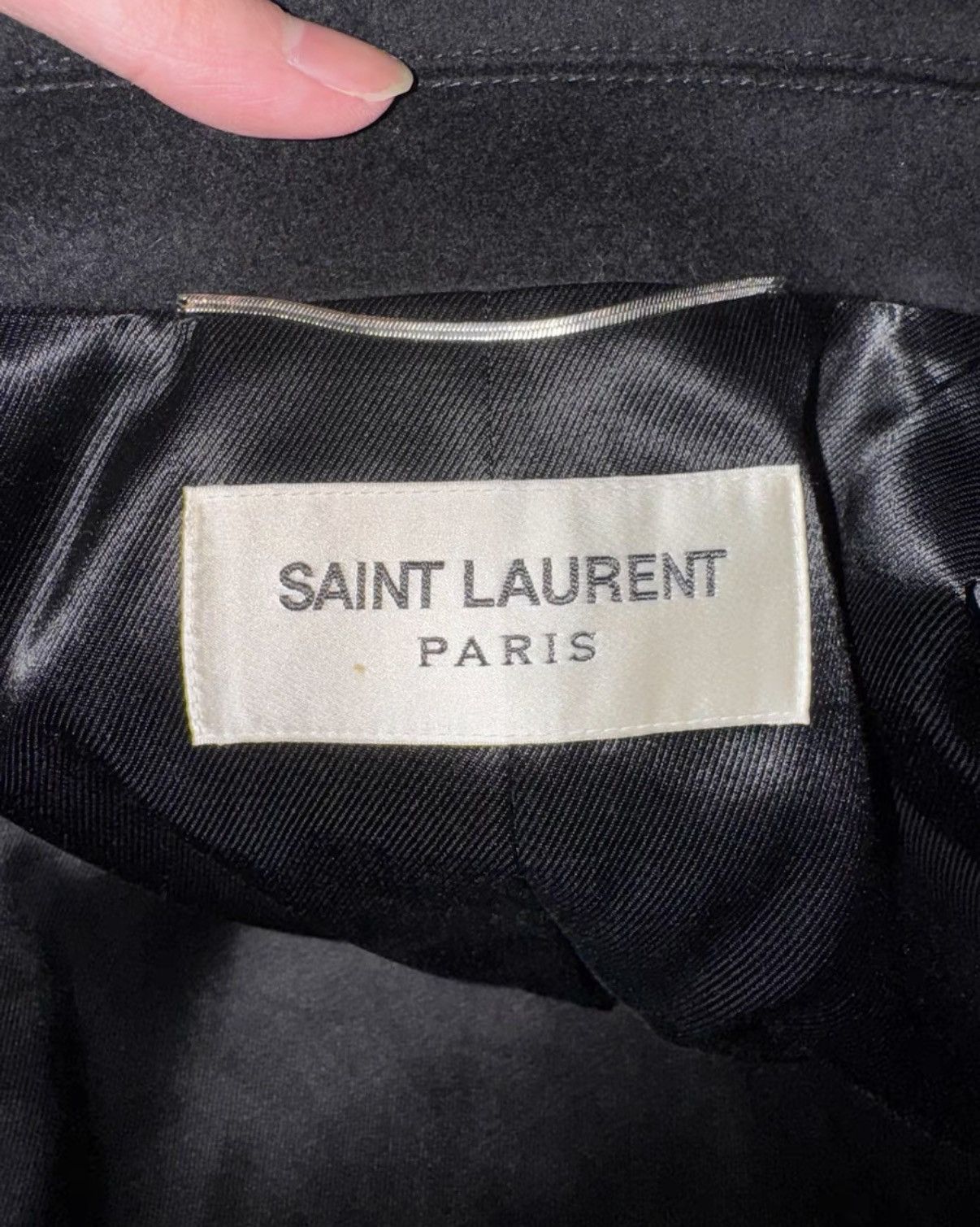 Saint Laurent Paris SLP) 17FW Double-Breasted Anchor Peak Lapel Navy Peacoat Size US M / EU 48-50 / 2 - 6 Thumbnail