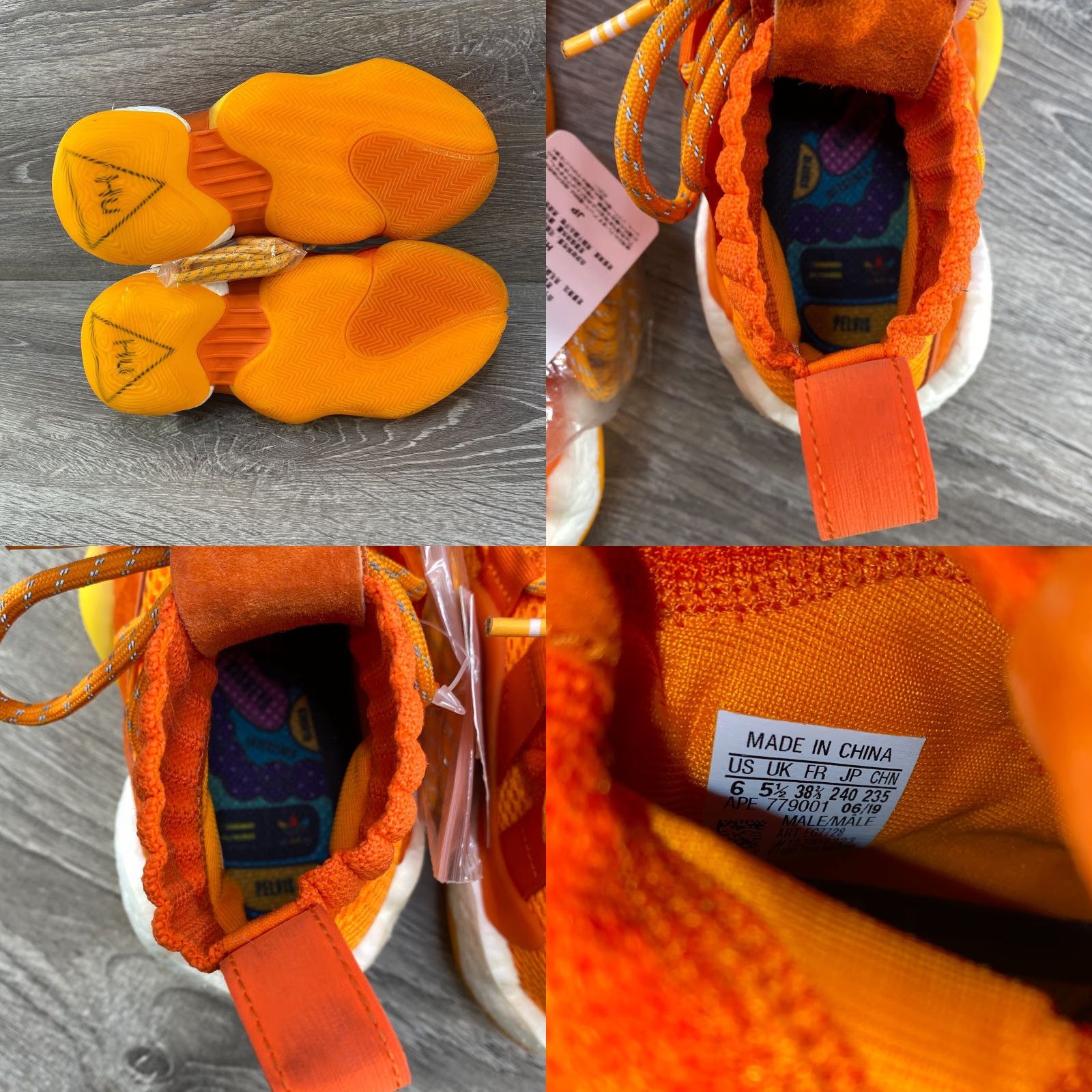Adidas Adidas Crazy BYW X EG7728 Orange Basketball Men’s Size 6 - Pharrell Williams x Adidas EG7728 Sneakers Mid Top Suede Rubber Size US 6 / EU 39 - 8 Thumbnail