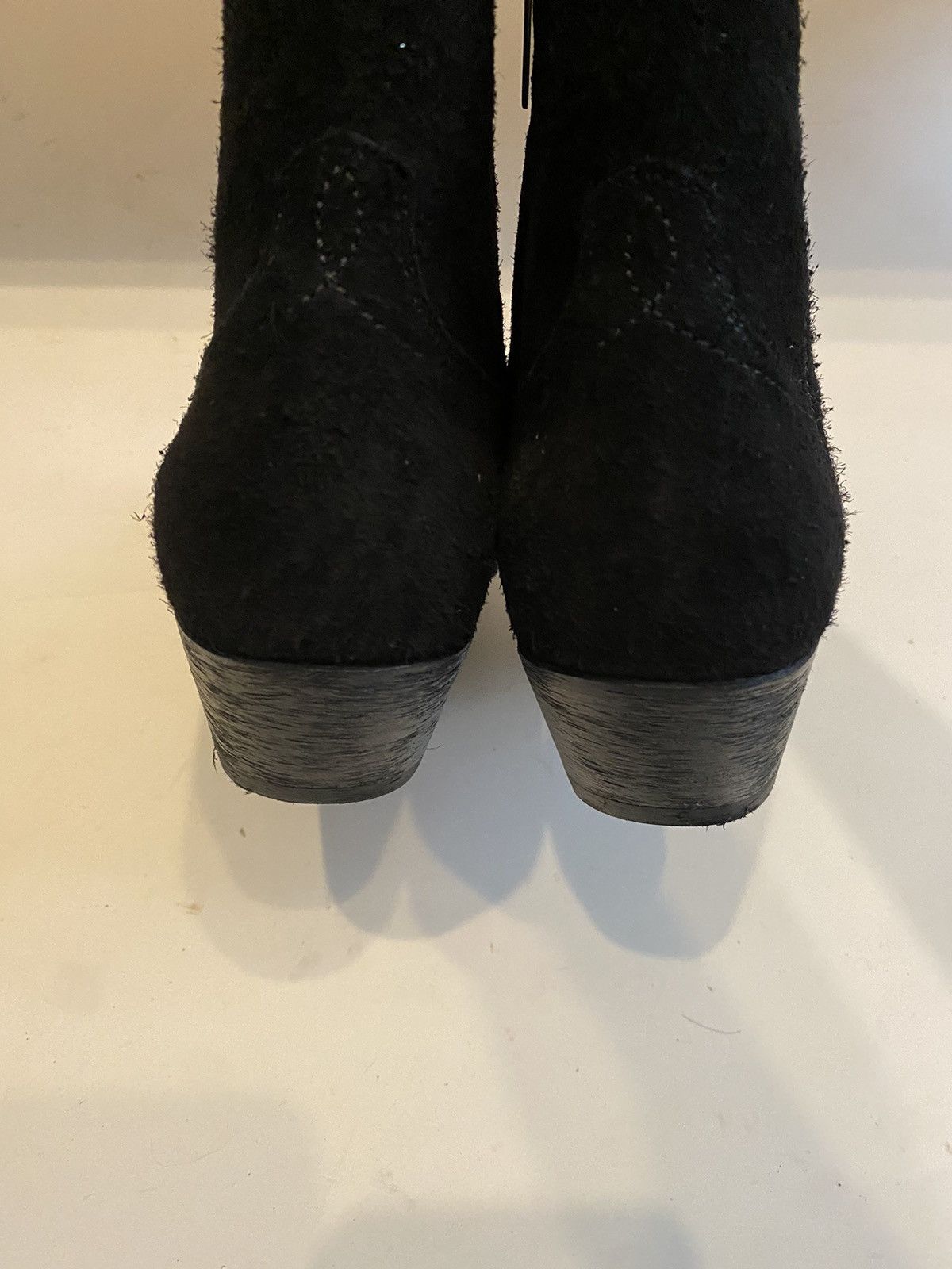 Anthony Vaccarello × Saint Laurent Paris × Yves Saint Laurent 🚬 [BIG SALE] Saint Laurent suede black biker boots Size US 7 / IT 37 - 8 Thumbnail
