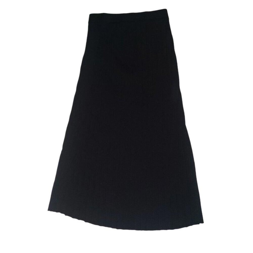 Designer CT1782 House of Harlow 1960 Black Maxi Ribbed Sweater Skirt Size 28" / US 6 / IT 42 - 1 Thumbnail