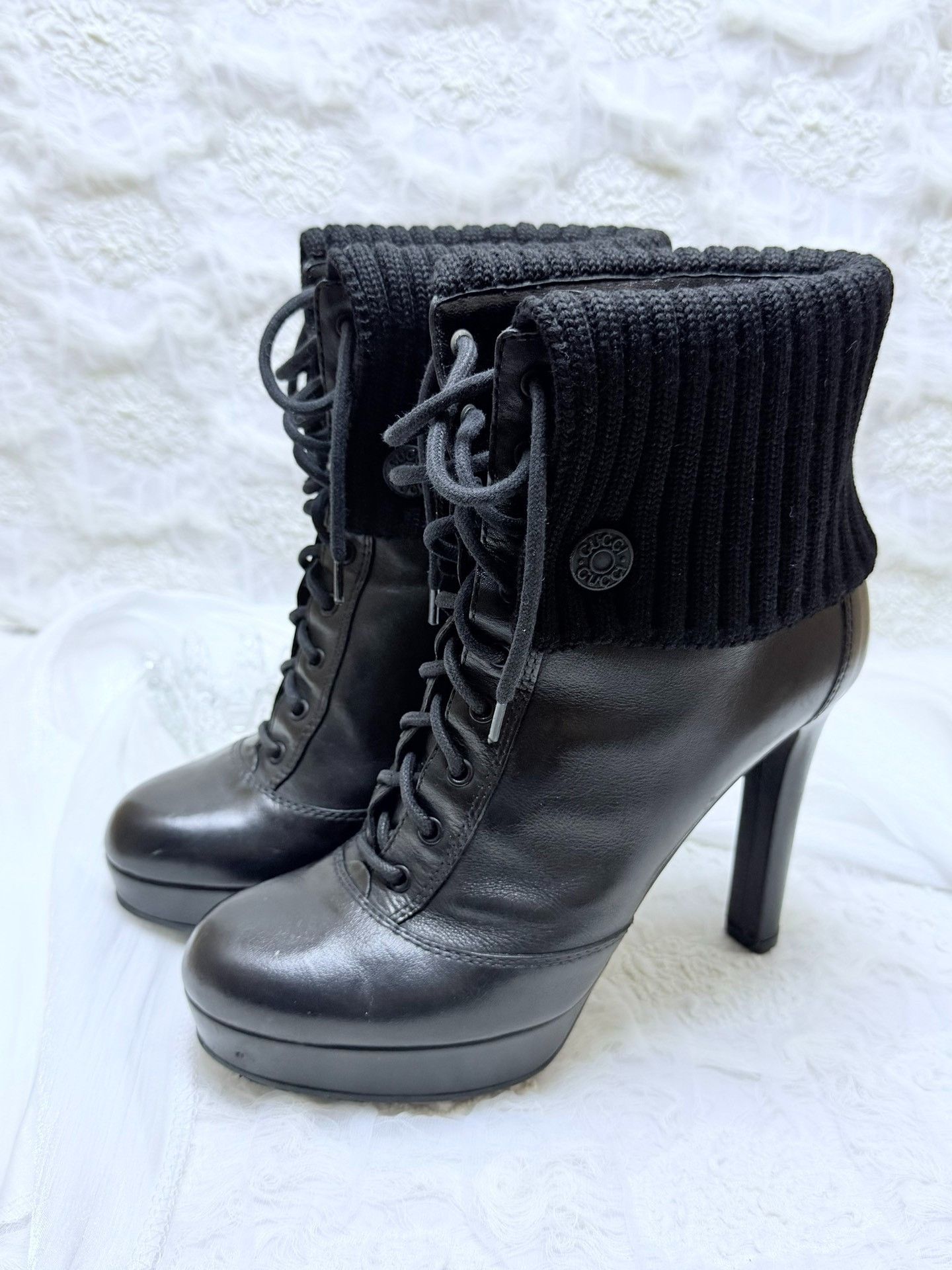 Gucci Gucci Knit Black Boots us_6-5 Women Size US 6.5 / IT 36.5 - 1 Thumbnail
