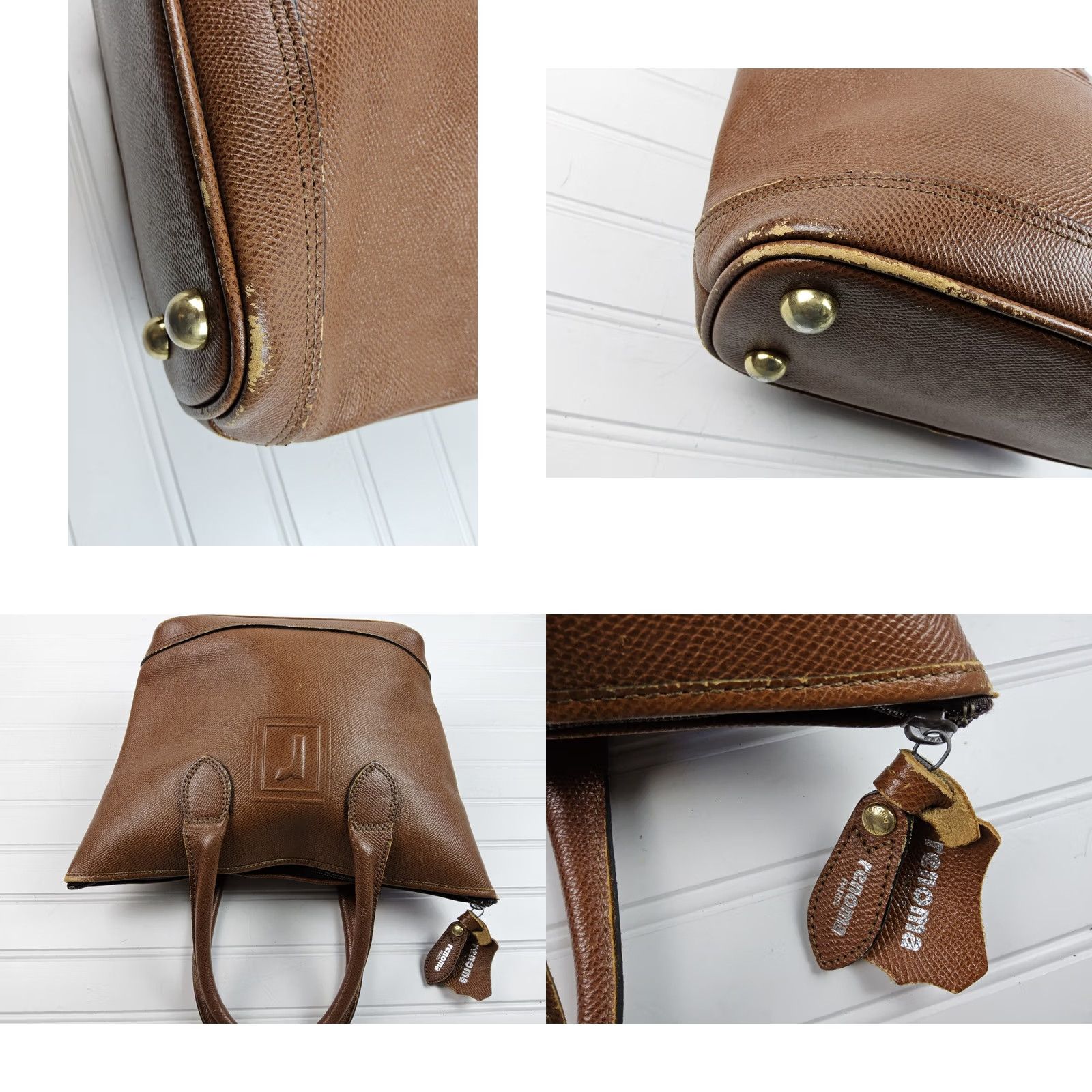 Vintage Renoma Paris Leather Satchel Handbag Brown Womens Size ONE SIZE - 8 Thumbnail