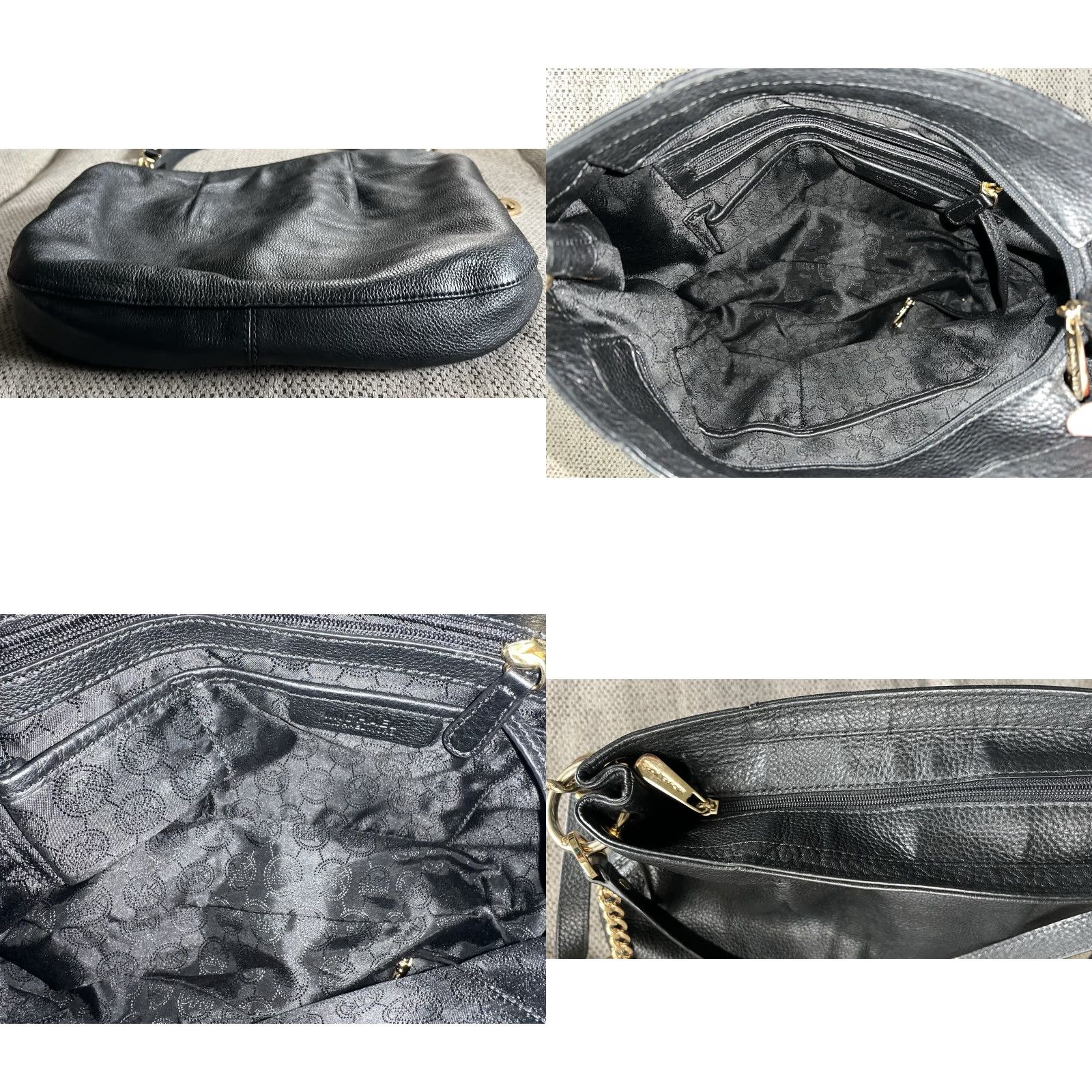 Michael Kors MICHAEL KORS Bedford Shoulder Bag PEBBLED Leather Convertible Purse Large Black EUC Bags Womens Size ONE SIZE - 8 Thumbnail