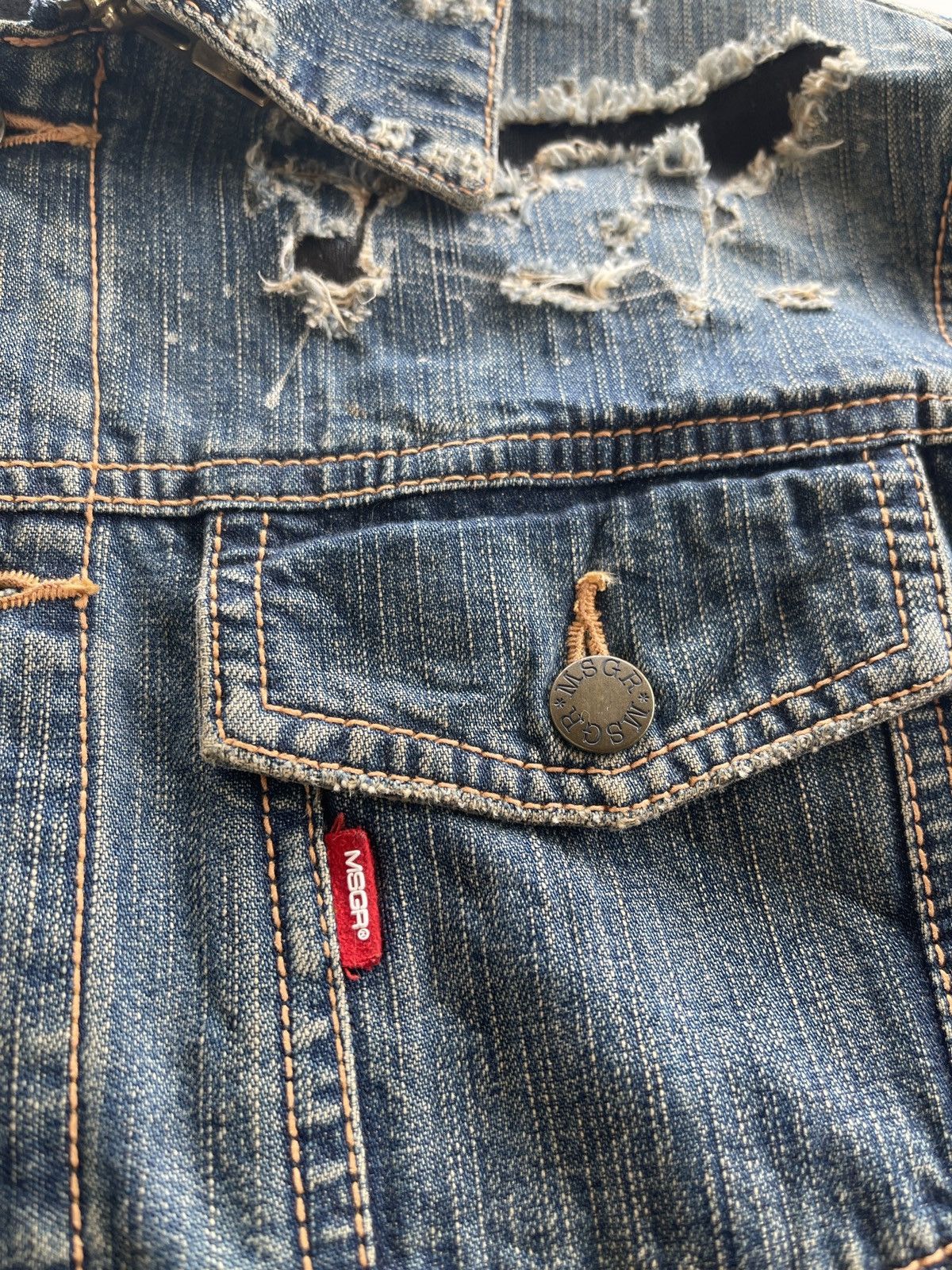 Japanese Brand MSGR Distressed Denim Jacket Size US M / EU 48-50 / 2 - 21 Thumbnail