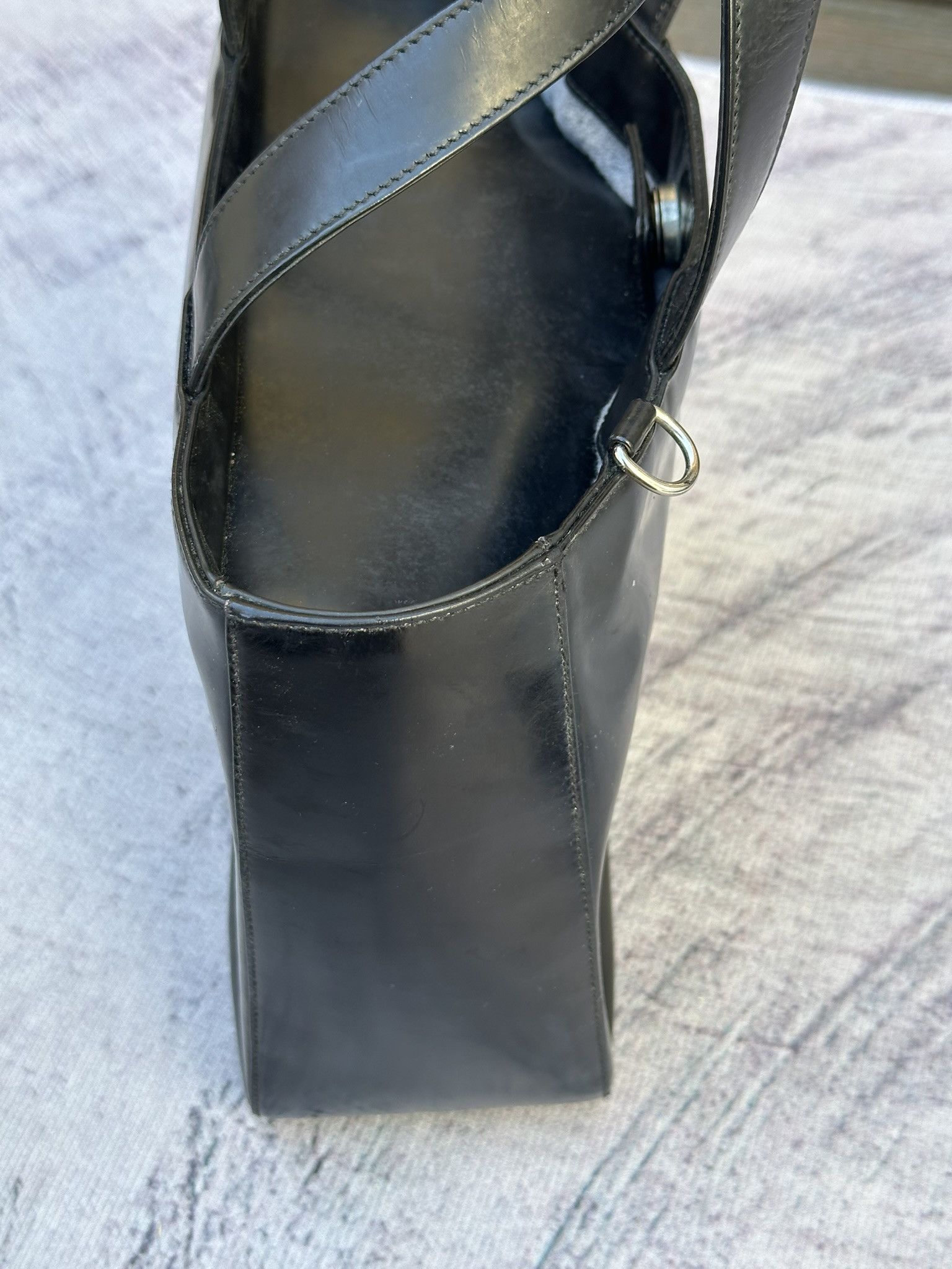Gucci Gucci Handbag Black Patent Leather Interlocking G Logo Size ONE SIZE - 10 Thumbnail
