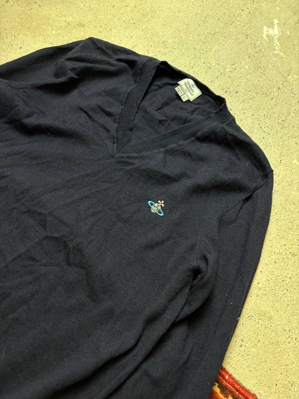 Vintage × Vivienne Westwood Vintage Vivienne Westwood Wool Embroidered logo Sweater Size US L / EU 52-54 / 3 - 2 Thumbnail