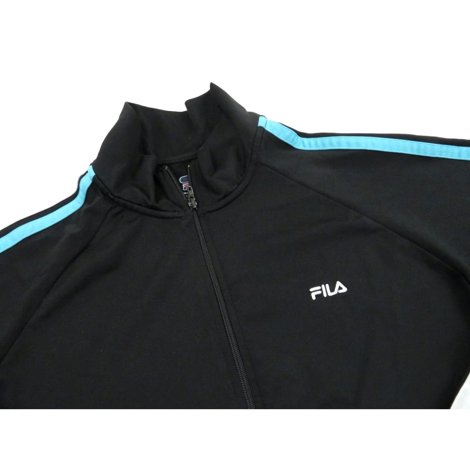 Fila Womens Black FILA Jacket Windbreaker Full Zip Logo Size L Weather Resistant Athletic Casual Travel Sports Hoodie? Size L / US 10 / IT 46 - 2 Thumbnail