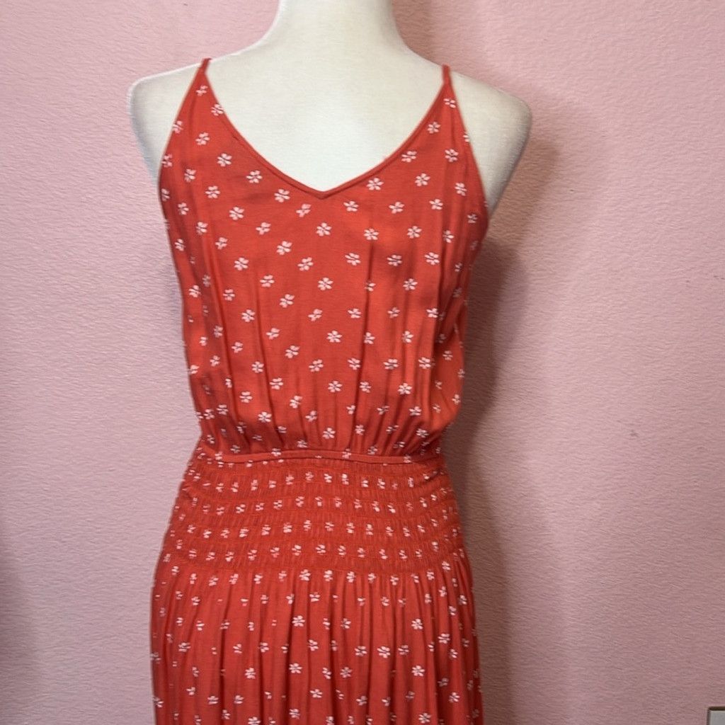 Other Vici Red Maxi Dress with White Floral Pattern Size M / US 6-8 / IT 42-44 - 7 Thumbnail
