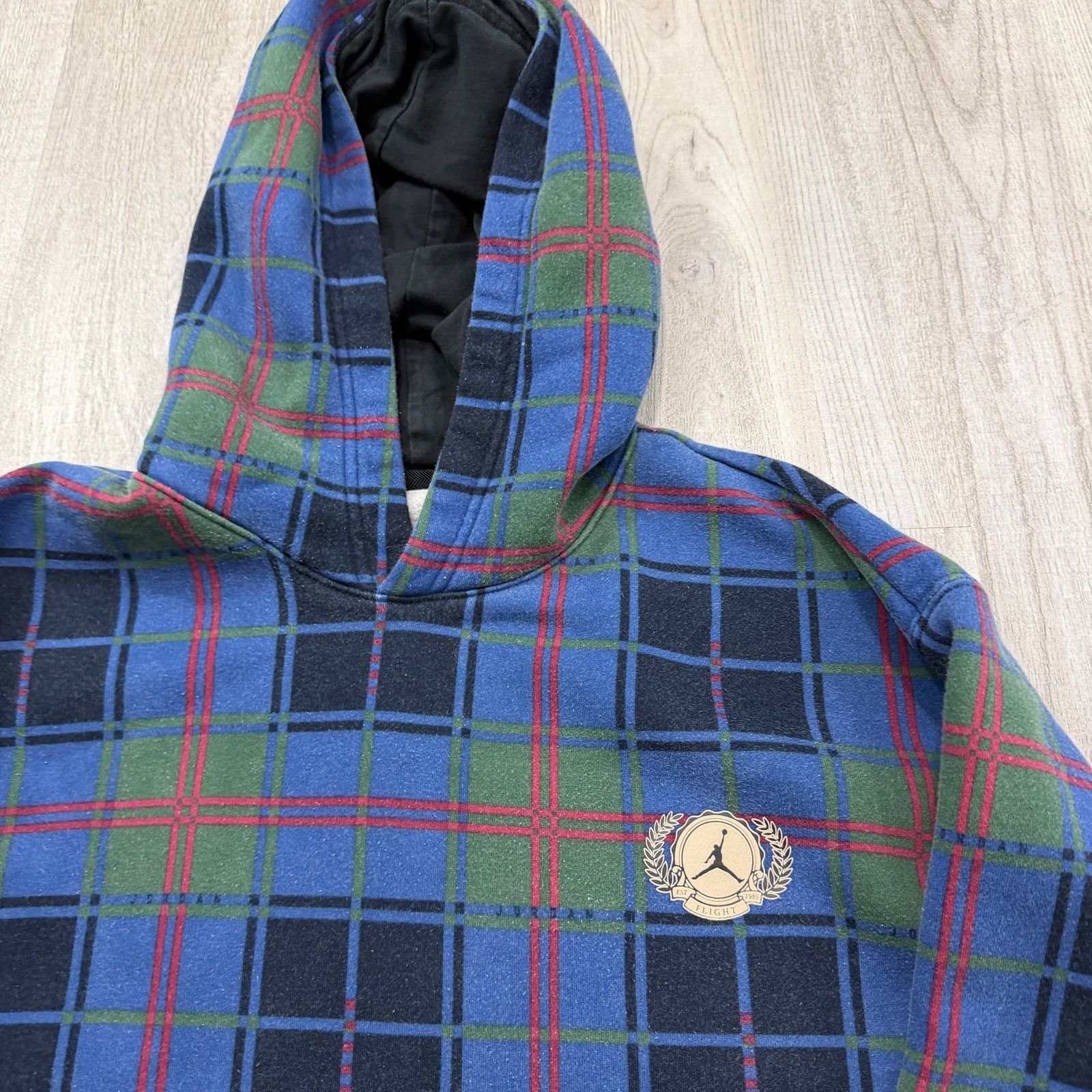 Jordan Brand Nike Air Jordan Essential Blue Plaid Hoodie Men's Medium Size US M / EU 48-50 / 2 - 3 Thumbnail