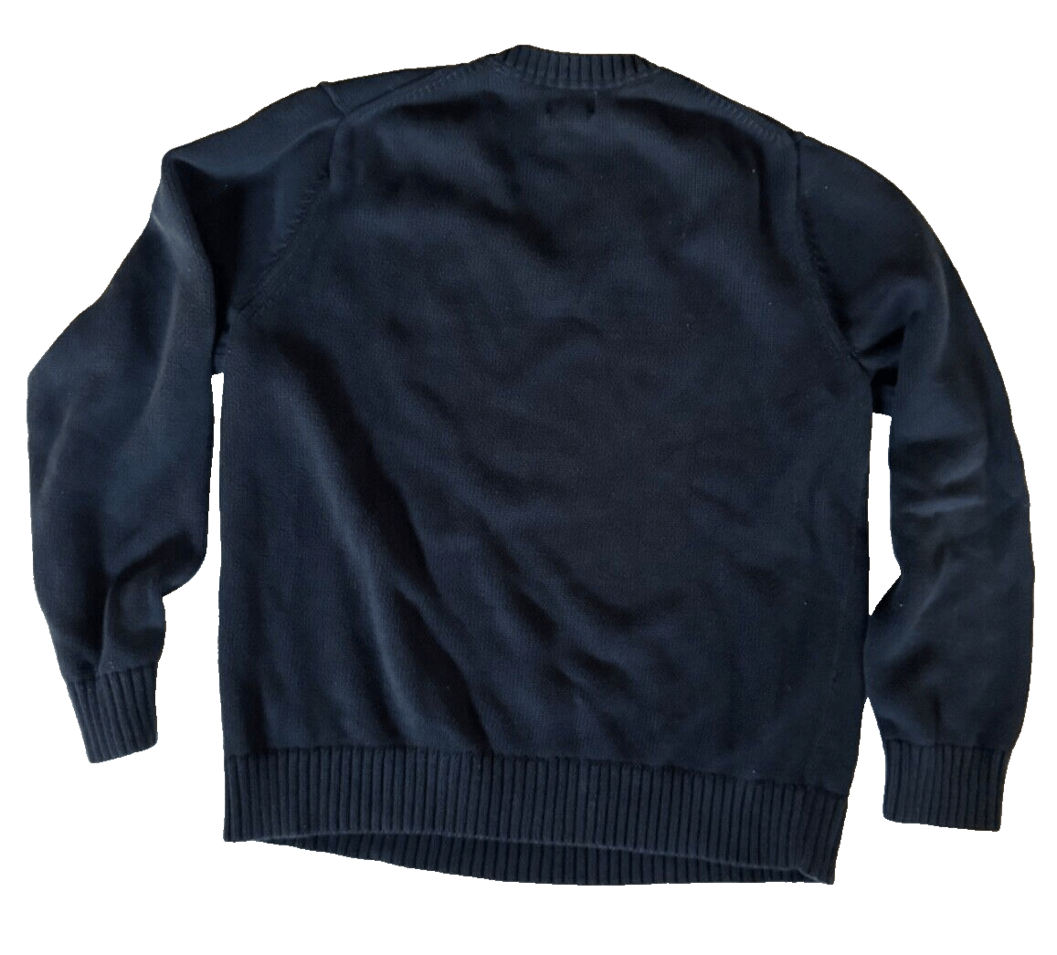 L.L. Bean LL Bean Men's Large V-Neck Cotton Knit Sweater Navy Blue Size US L / EU 52-54 / 3 - 2 Thumbnail