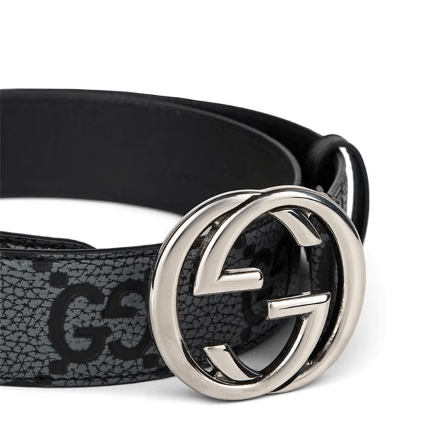 Gucci Men'S Interlocking Gg Leather Belt Size 36 - 3 Thumbnail