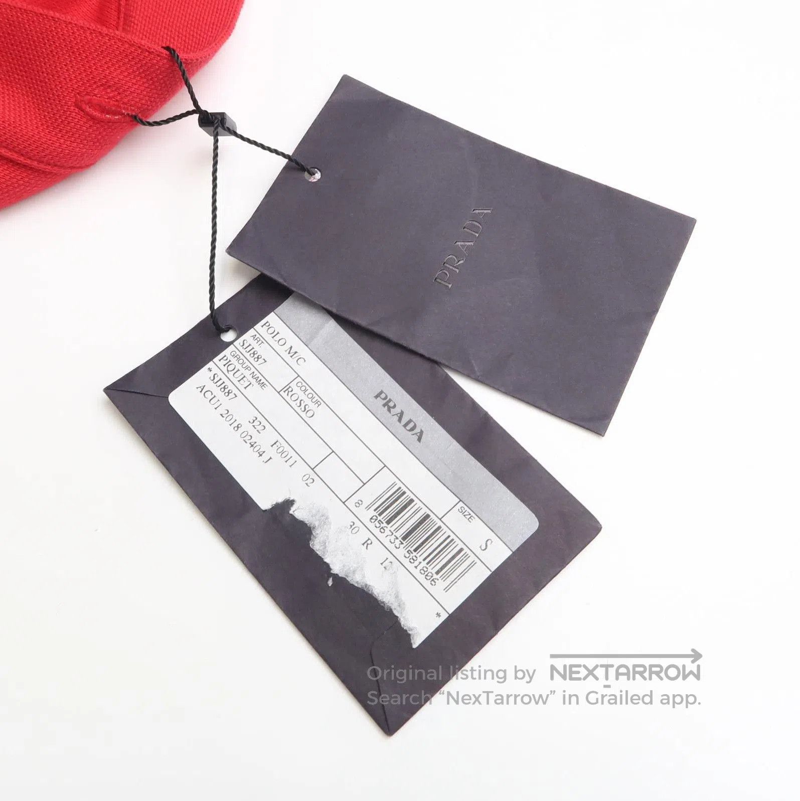 Prada Prada Logo Cotton Polo Shirt in Red . Size S / US 4 / IT 40 - 2 Thumbnail
