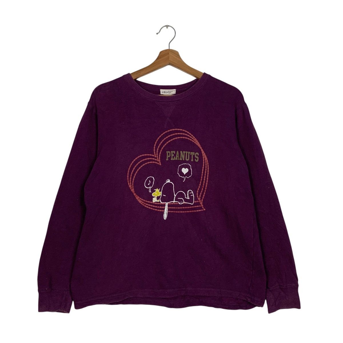PEANUTS SNOOPY Love Graphics Purple Sweatshirt #3540-C162