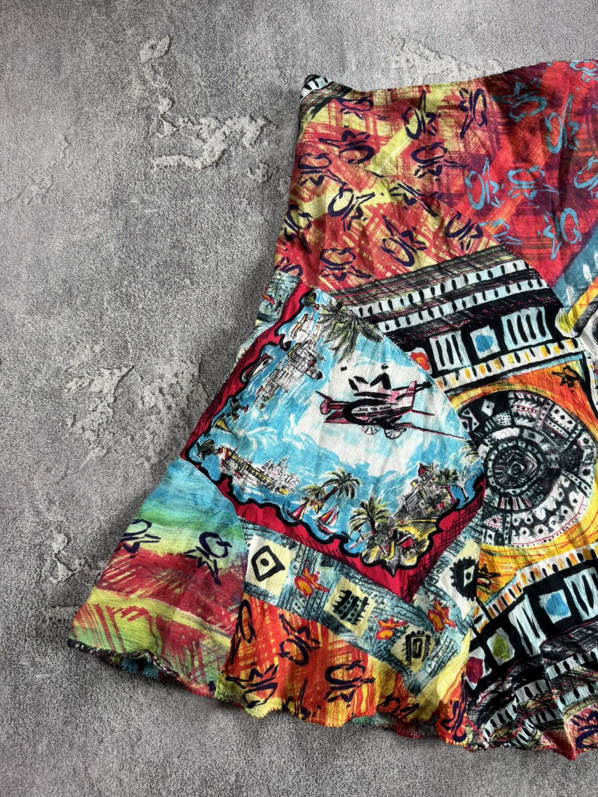 Designer Save the Queen M all printed skirt jean Paul Gaultier style Size 26" / US 2 / IT 38 - 9 Thumbnail