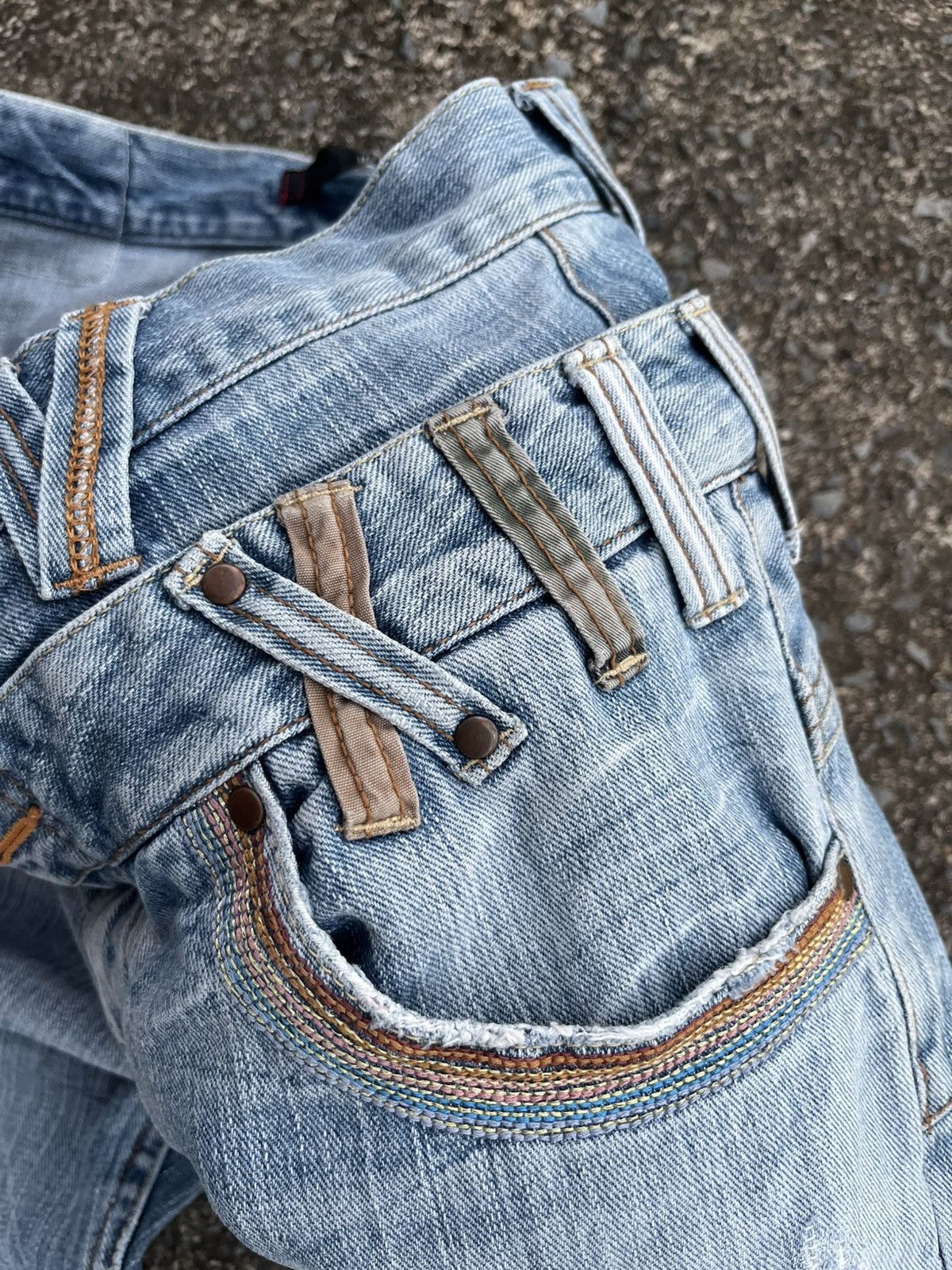 If Six Was Nine Vintage Dominate Handcrafted Double Waist Jeans Rare Design Size US 31 - 4 Thumbnail