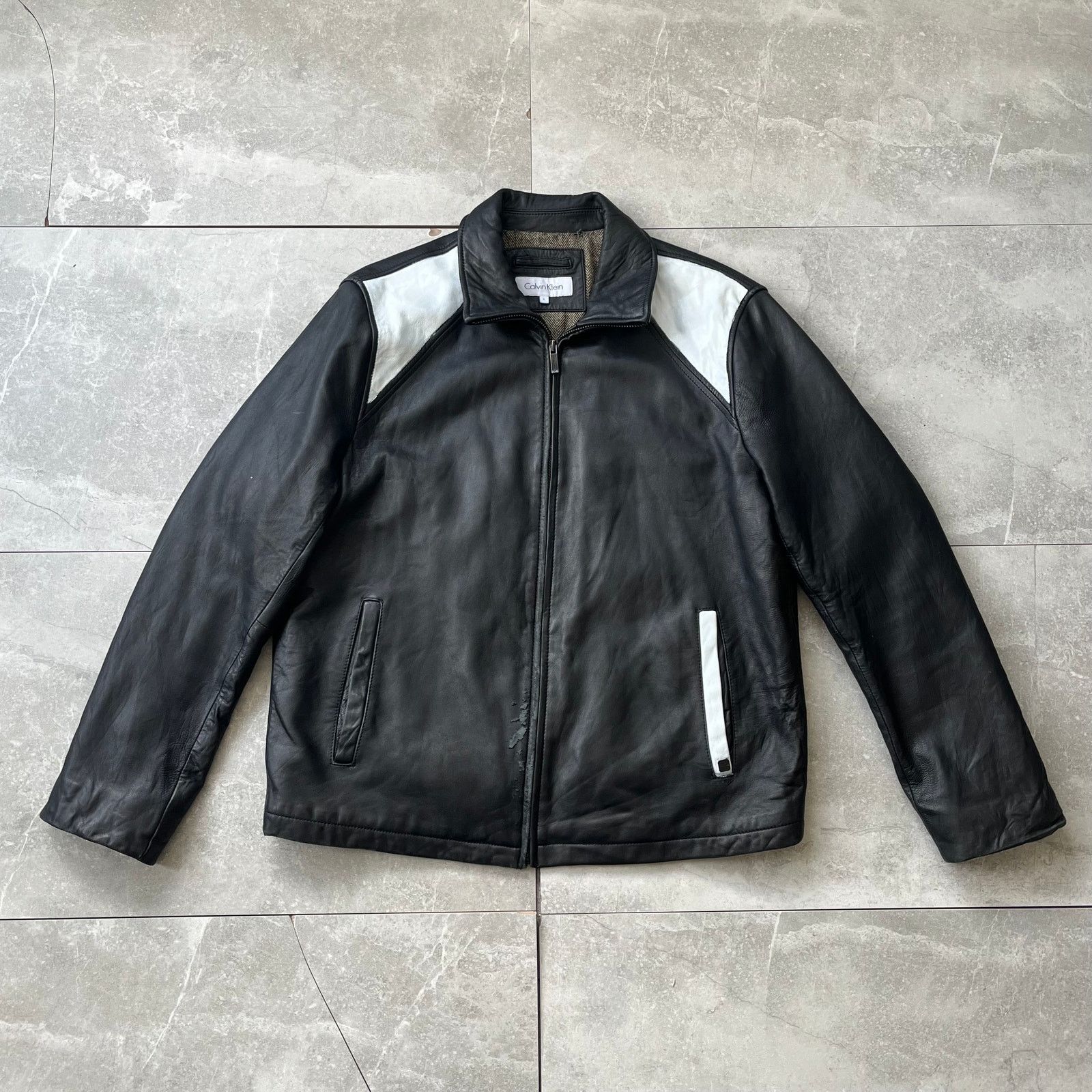 Calvin Klein Calvin Klein Black Leather Moto Jacket – Size L Size US L / EU 52-54 / 3 - 1 Thumbnail