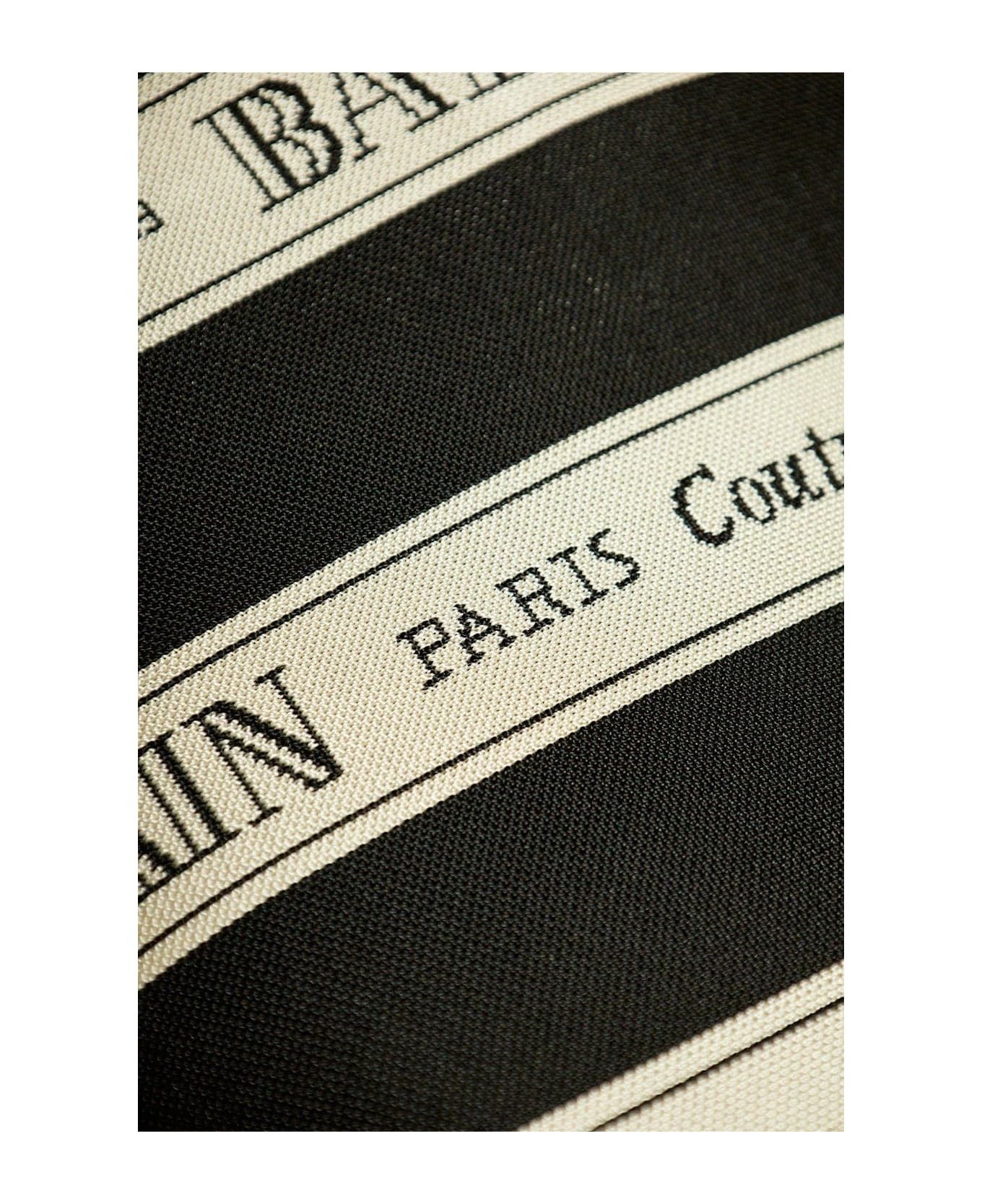 Balmain o1srvl11e1125 Jacquard Mini Skirt in Black/White Size 25" / US 0 / IT 36 - 3 Thumbnail