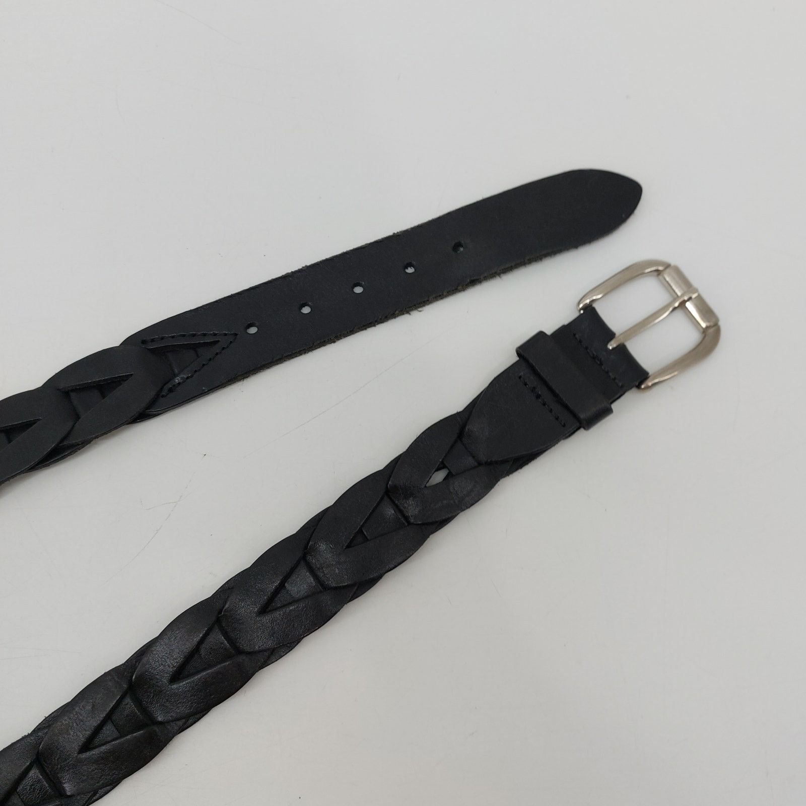 Other Womens Black Leather Chain Link Top Grain Leather Belt Sz 34 Size ONE SIZE - 3 Thumbnail