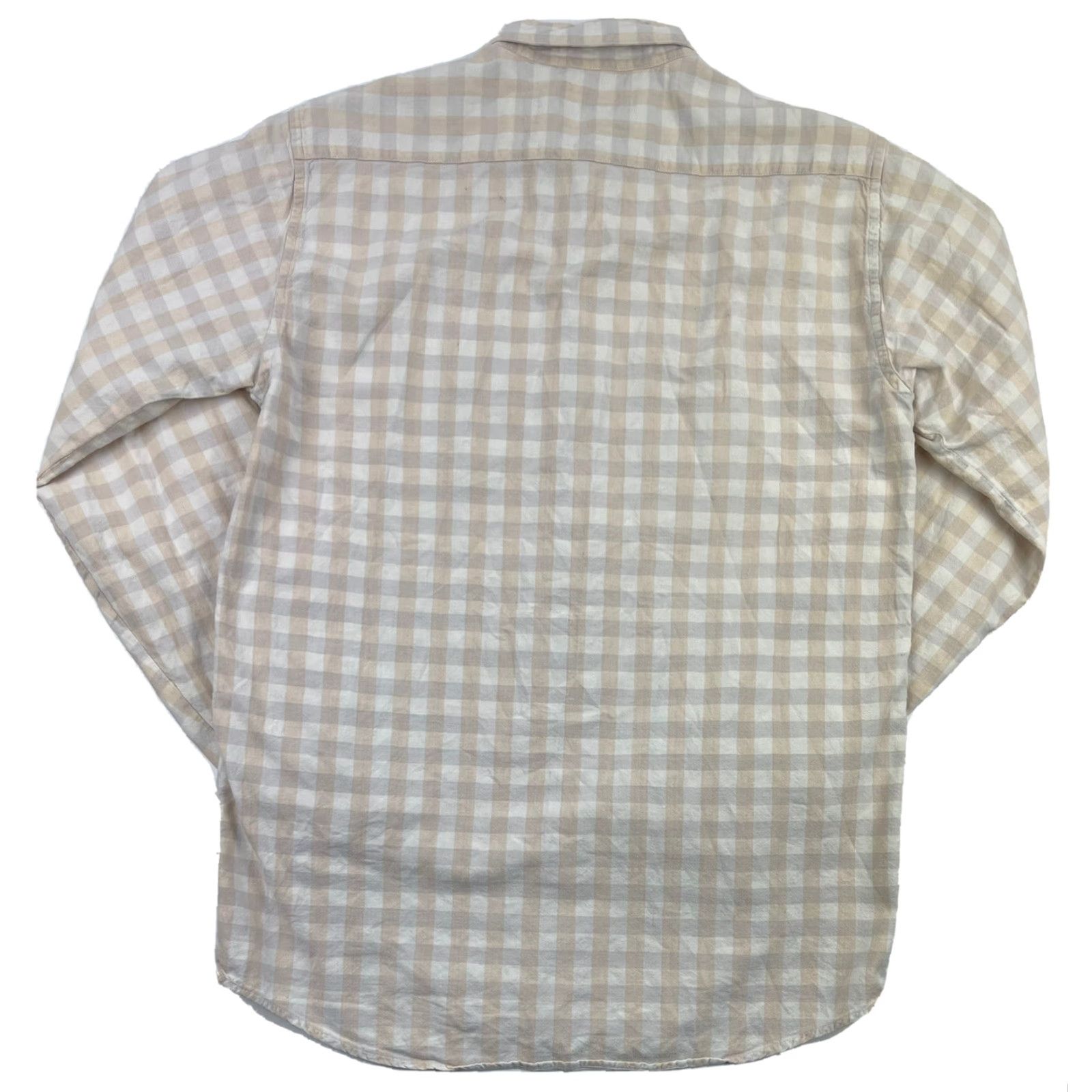 Levi's VINTAGE Levi’s Men’s White Beige Checkered Long Sleeve Snap Front Shirt M Casual Button-Up Cotton Polyester 70s 80s Western Rockabilly Classic Mens Size US M / EU 48-50 / 2 - 4 Thumbnail