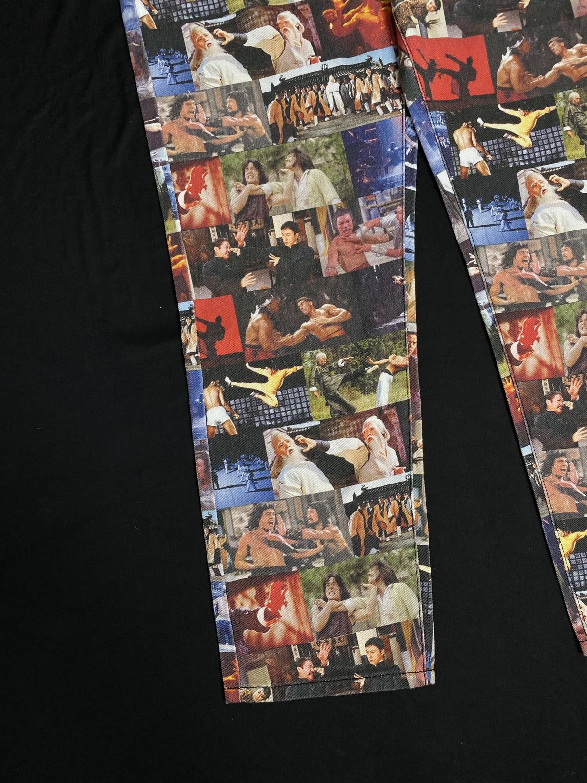 Japanese Brand Rare Karate Kid All Over Print Kung Fu Denim Jeans Bruce Lee Size US 33 - 4 Thumbnail