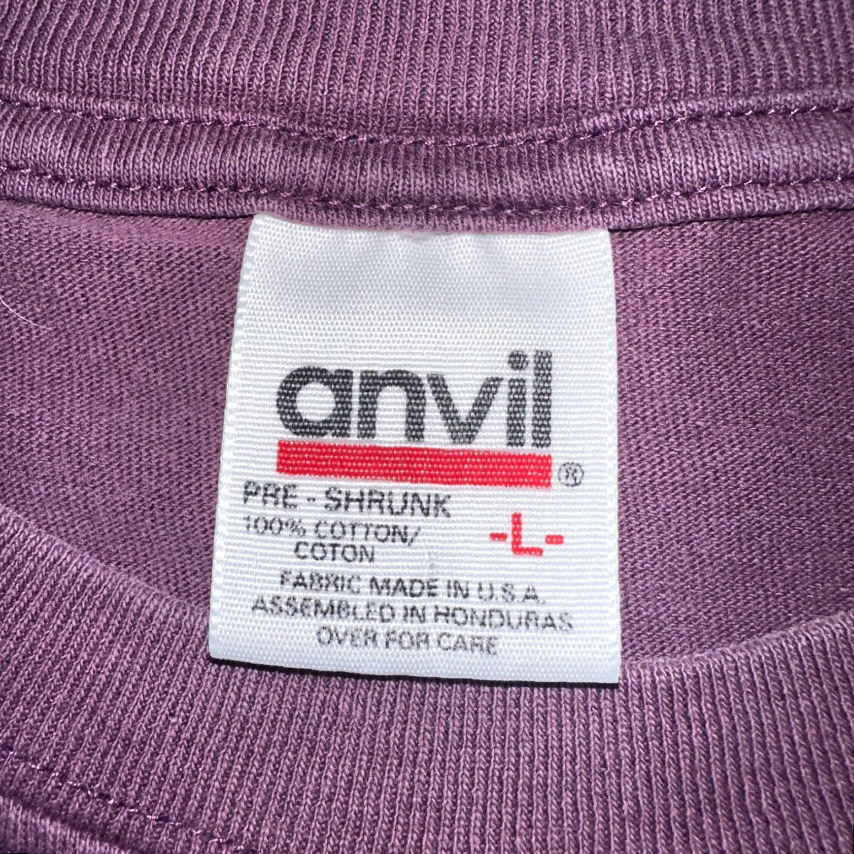 Anvil VINTAGE Anvil T Shirt Purple Men Crew Neck Short Sleeve 90s Garden Frank Lloyd Wright House Flower Mens Size US L / EU 52-54 / 3 - 4 Thumbnail