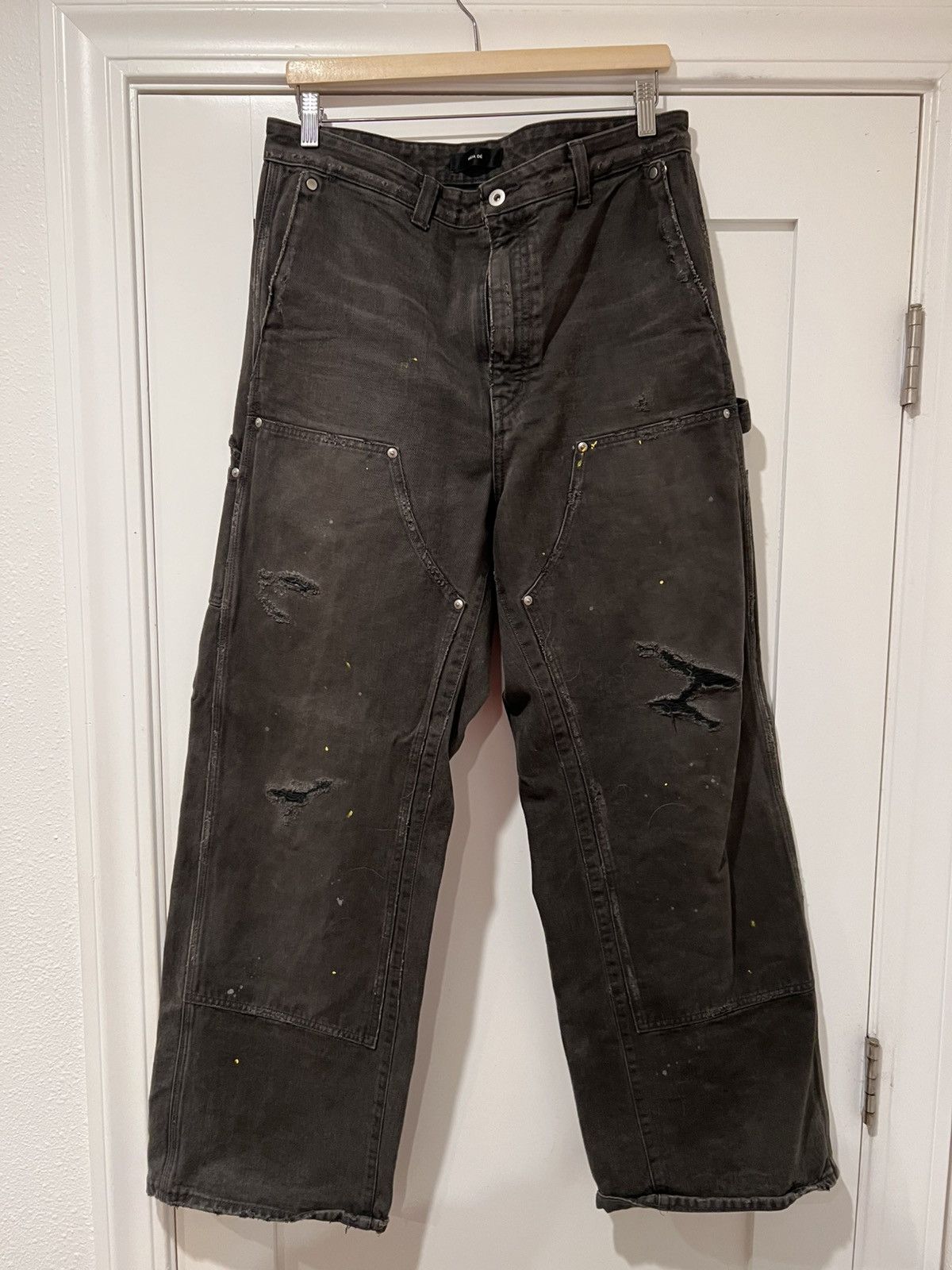 Vuja De Gunther Destroyed Double Knee Brushed cotton | Grailed