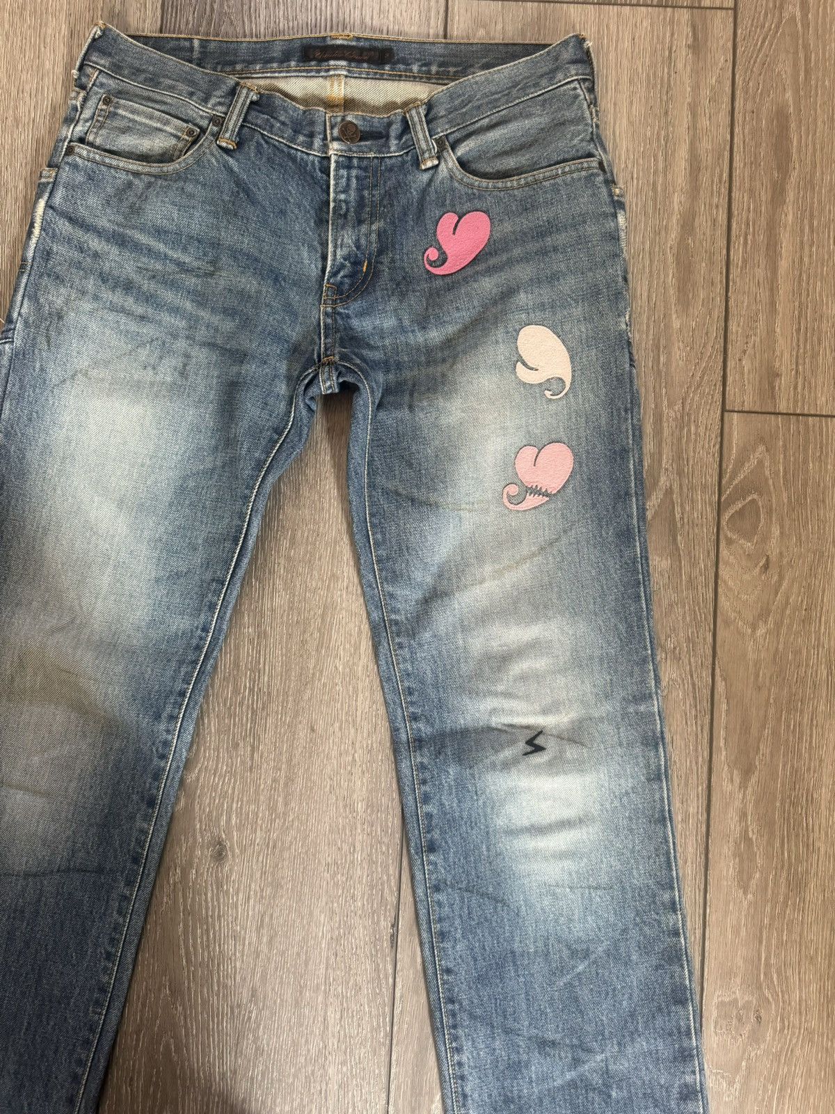 Japanese Brand × Undercover Underdover Hearts Denim AW05 Size US 30 / EU 46 - 3 Thumbnail