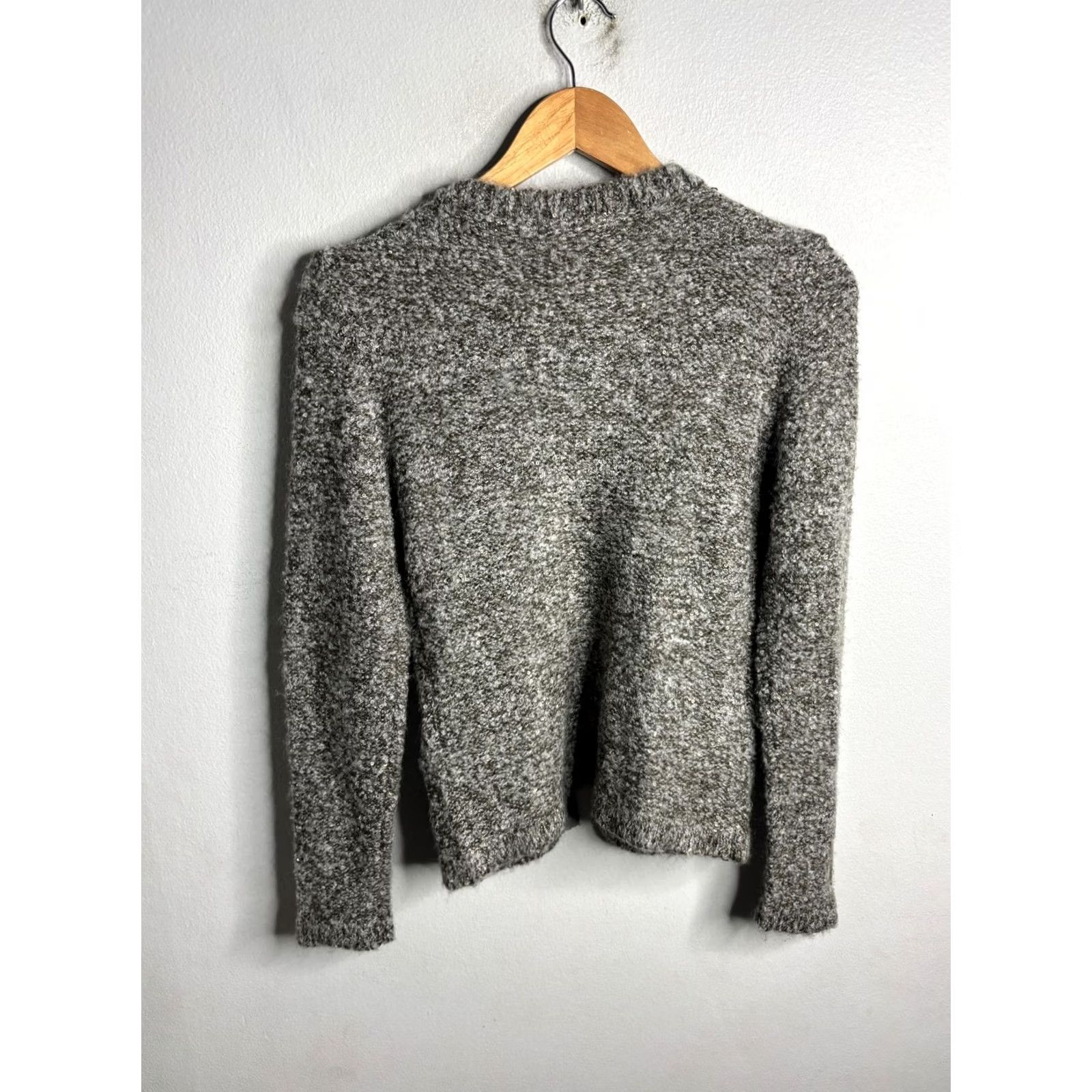 Banana Republic Banana Republic Sweater Cardigan Womens XS Gray Open Knit Sequin Pockets Casual Party/Cocktail Knit Style Sparkle 90s Size XS / US 0-2 / IT 36-38 - 6 Thumbnail