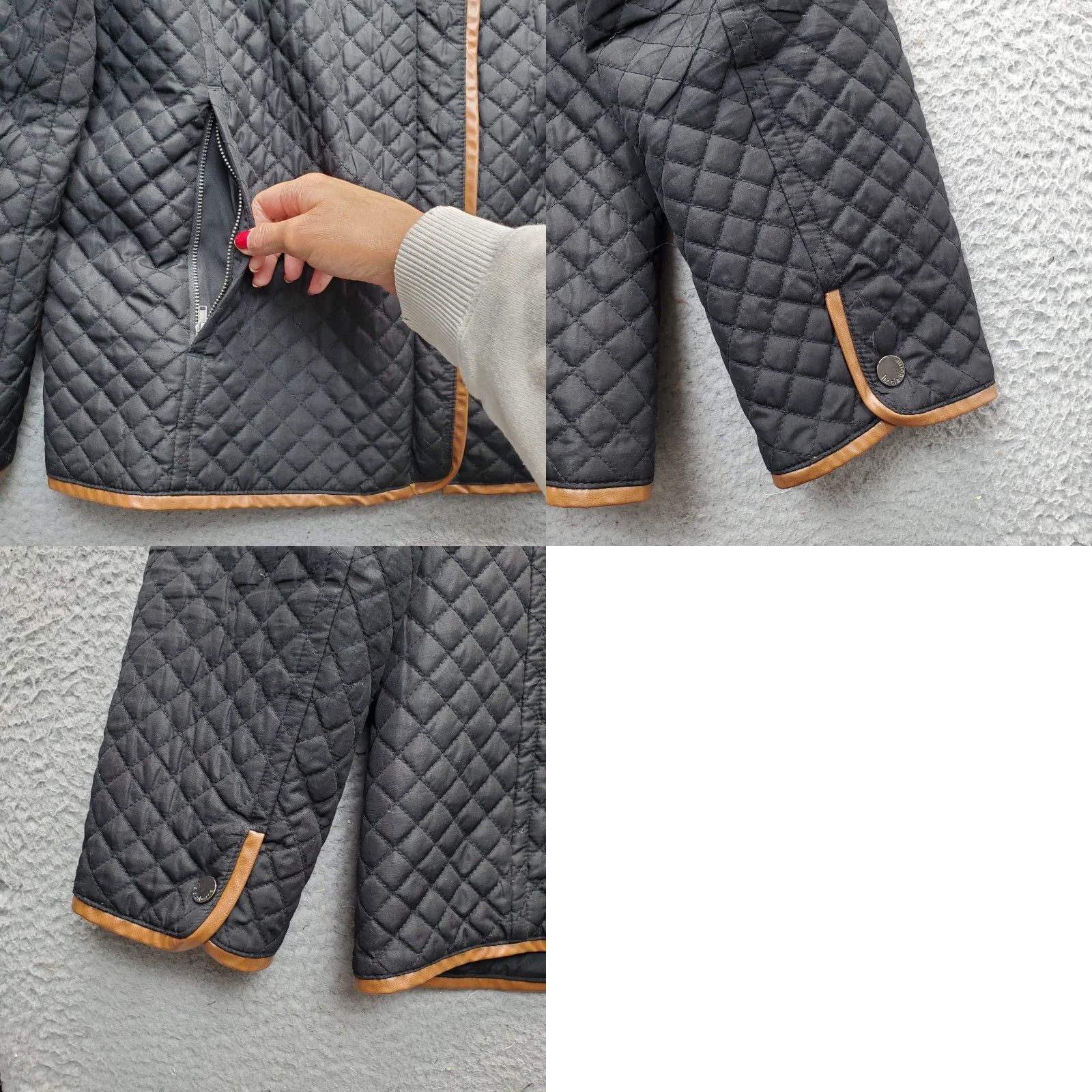 Liz Claiborne Liz Claiborne Jacket Womens Diamond Quilted Black Lightweight Snap Inside Zip Size L / US 10 / IT 46 - 9 Thumbnail