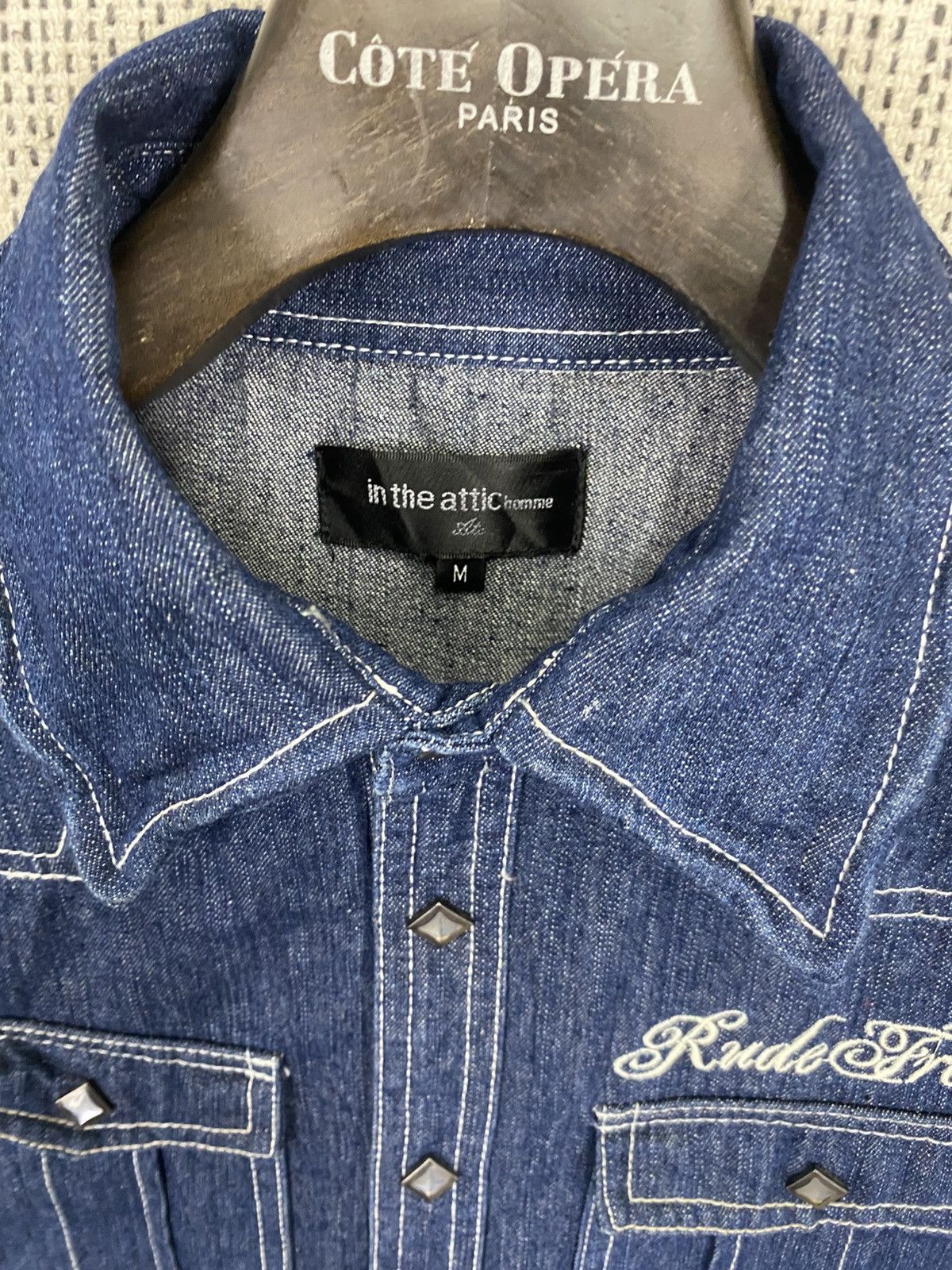 Designer × In The Attic × Japanese Brand INC Denim Western Shirt Blue Ombre 2 Pocket Button Up Size US M / EU 48-50 / 2 - 4 Thumbnail