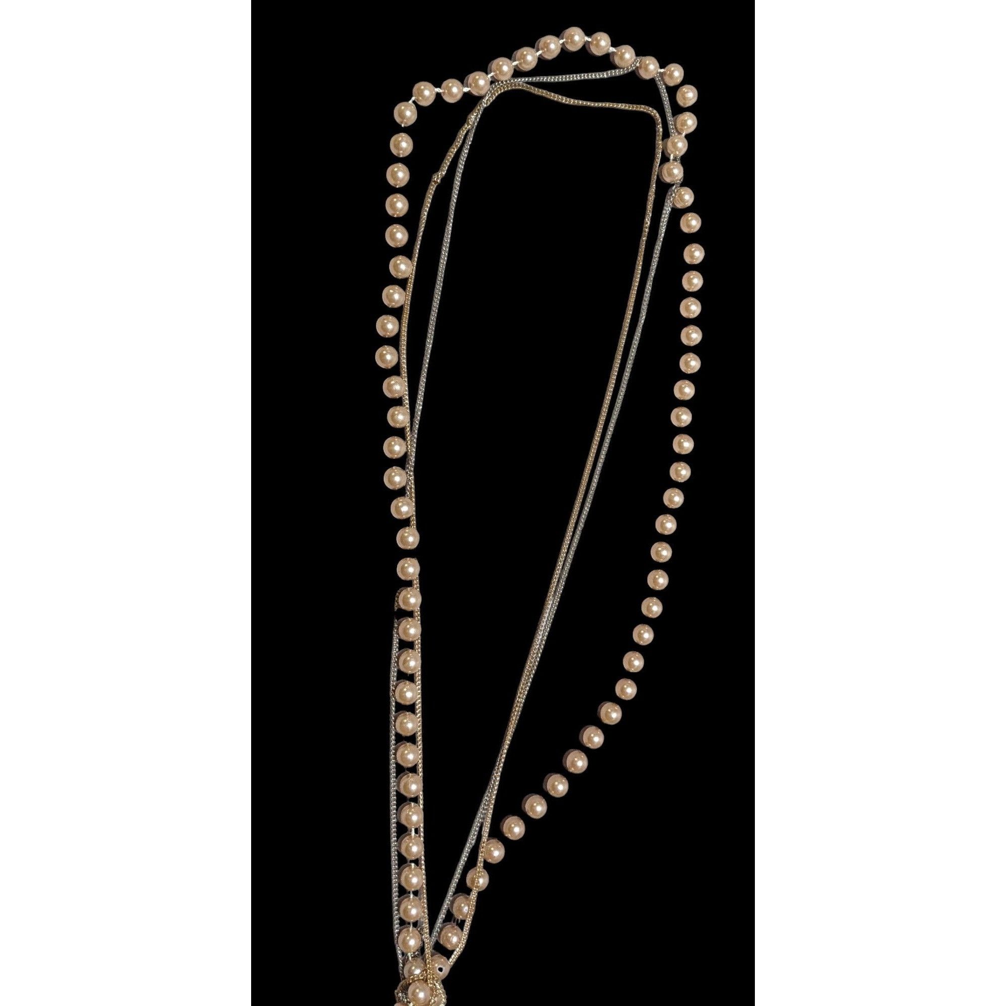 Other Retro Glam Chain Pearl Beaded Necklace Size ONE SIZE - 3 Thumbnail