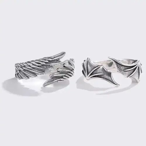Japanese Brand × Vintage Vintage hip hop style couples rings with wings Size ONE SIZE - 3 Thumbnail