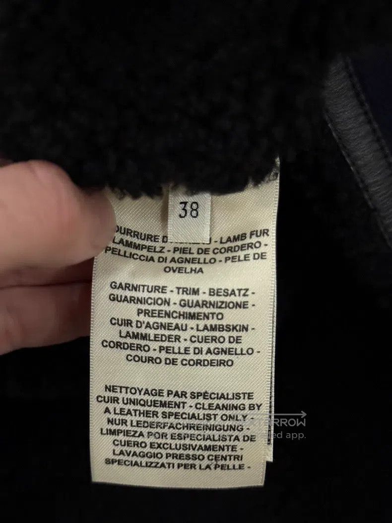Hermes Hermes Deep blue lamb fur collar leather jacket Size XS / US 0-2 / IT 36-38 - 4 Thumbnail